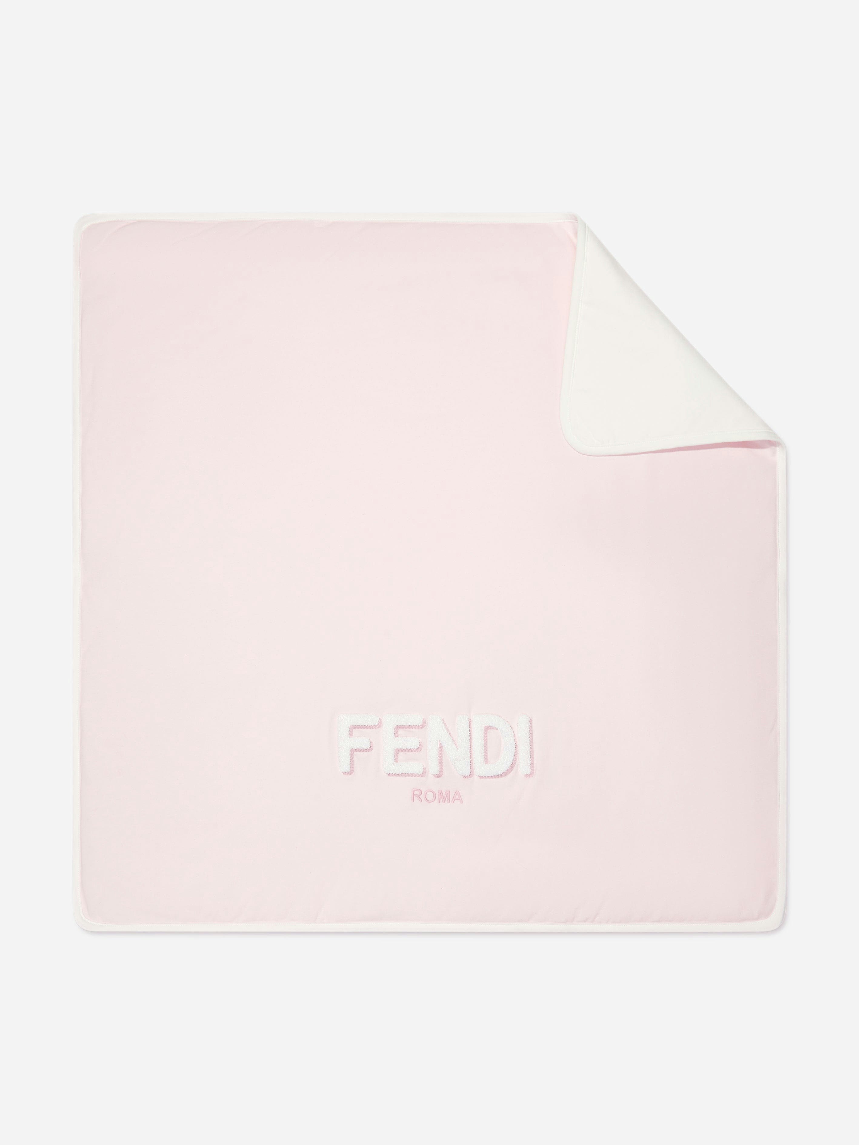Rackhams Women's Pink Fendi Baby Girls Logo Blanket In (80Cm) - One Size