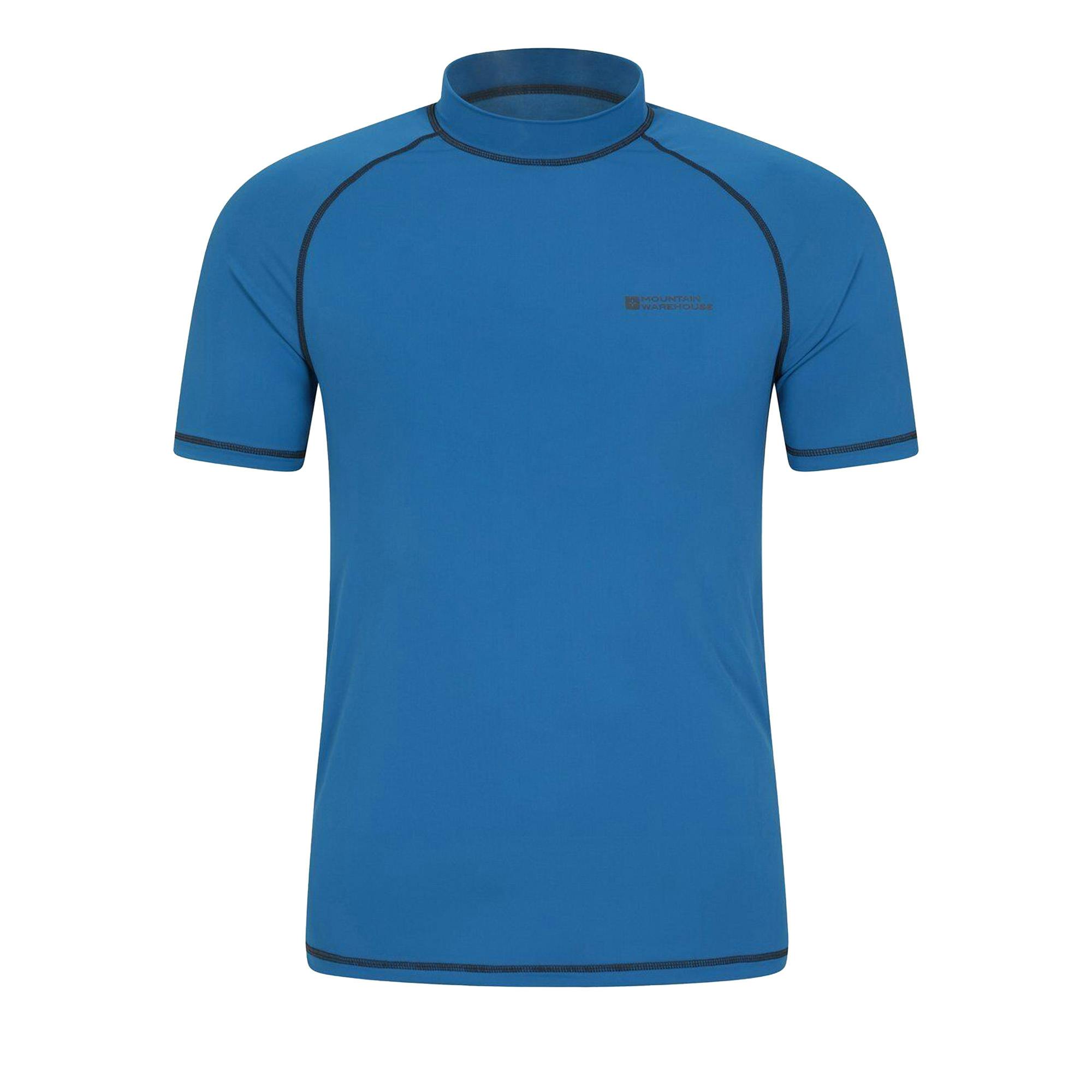 Mountain Warehouse Men's Blue Uv Protection Rash Top - L - 82% Nylon/18% Elastane