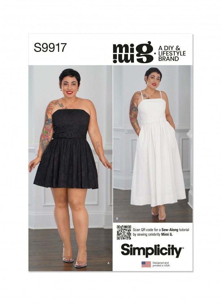 Simplicity Women's Sewing Pattern 9917, Dresses, Belts For K5 (8-10-12-14-16) - Intermediate - K5 (8-10-12-14-16)