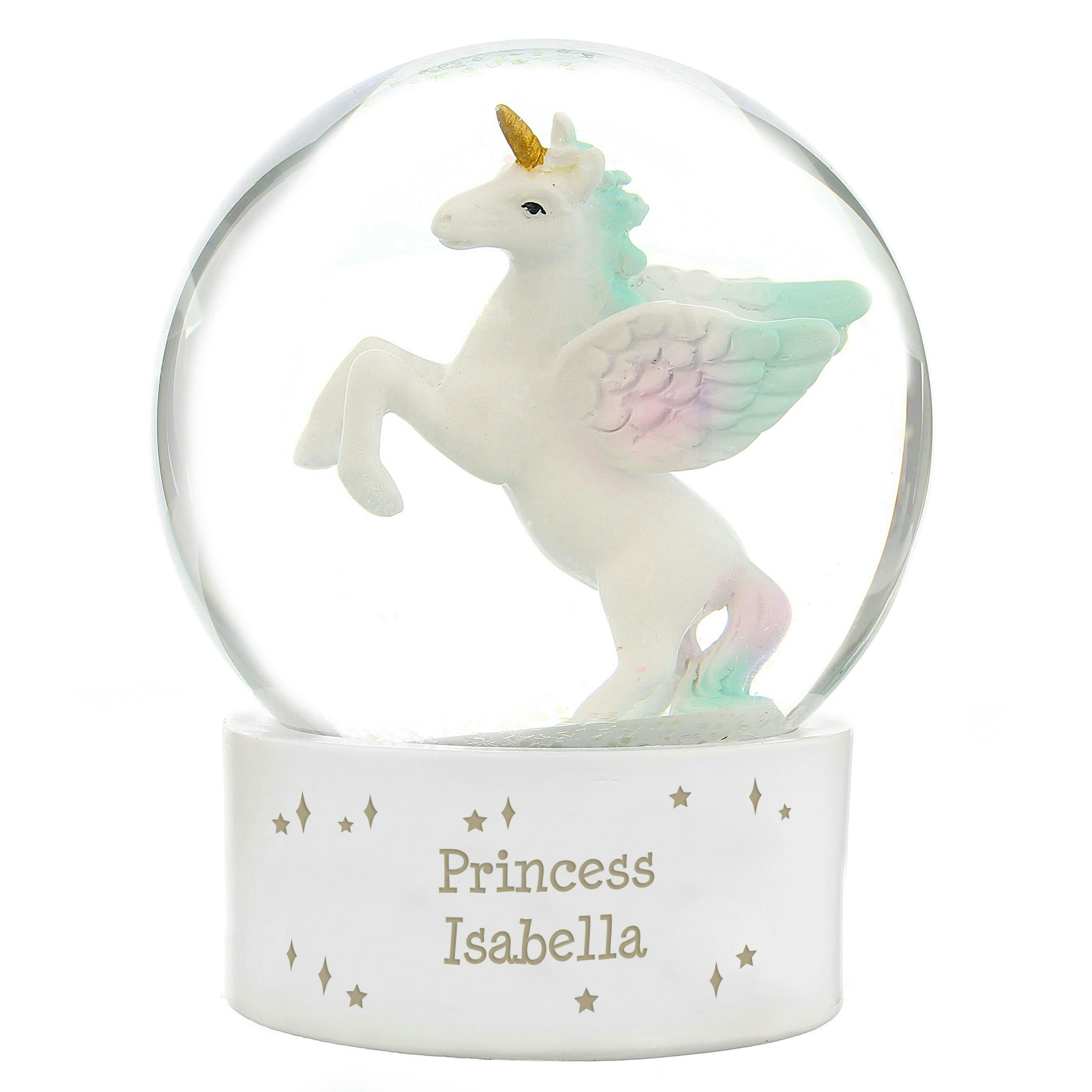 Rackhams Light Personalised Unicorn Snow Globe