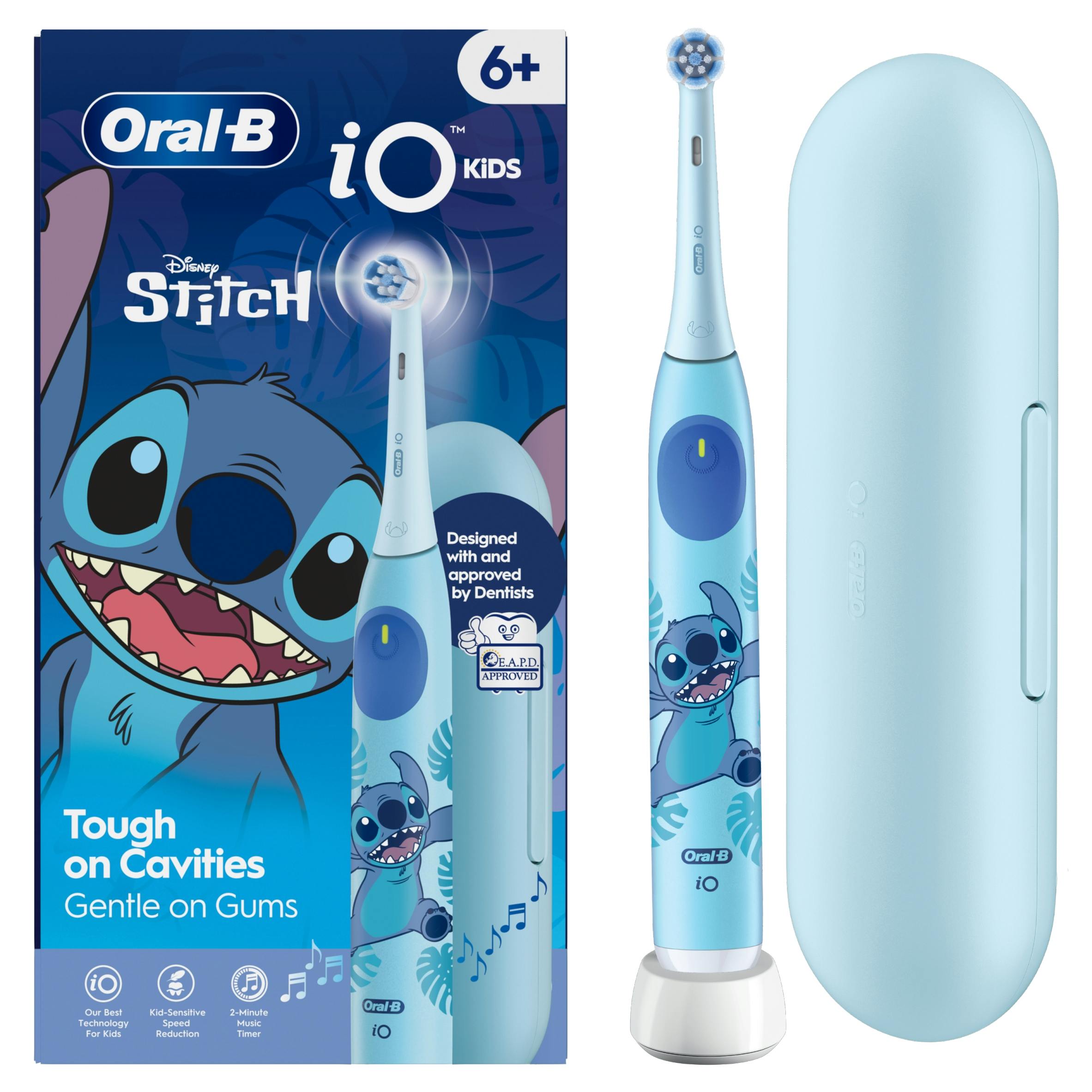 Oral-B Io Kids Disney Stitch Electric Toothbrush, 1 Toothbrush Head, 1 Travel Case
