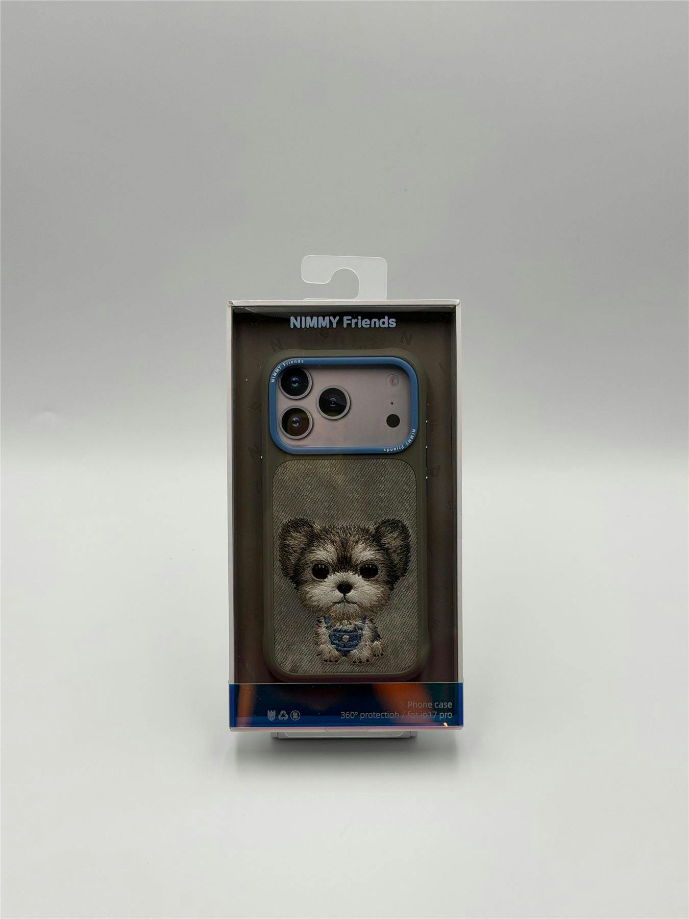 Nimmy Friends Grey/Blue Nimmy Big Eye Cute Pet Yorkie Dog Case With Magsafe For Iphone Pro 6.3" - N-Xdy-Ip17-Pro-027