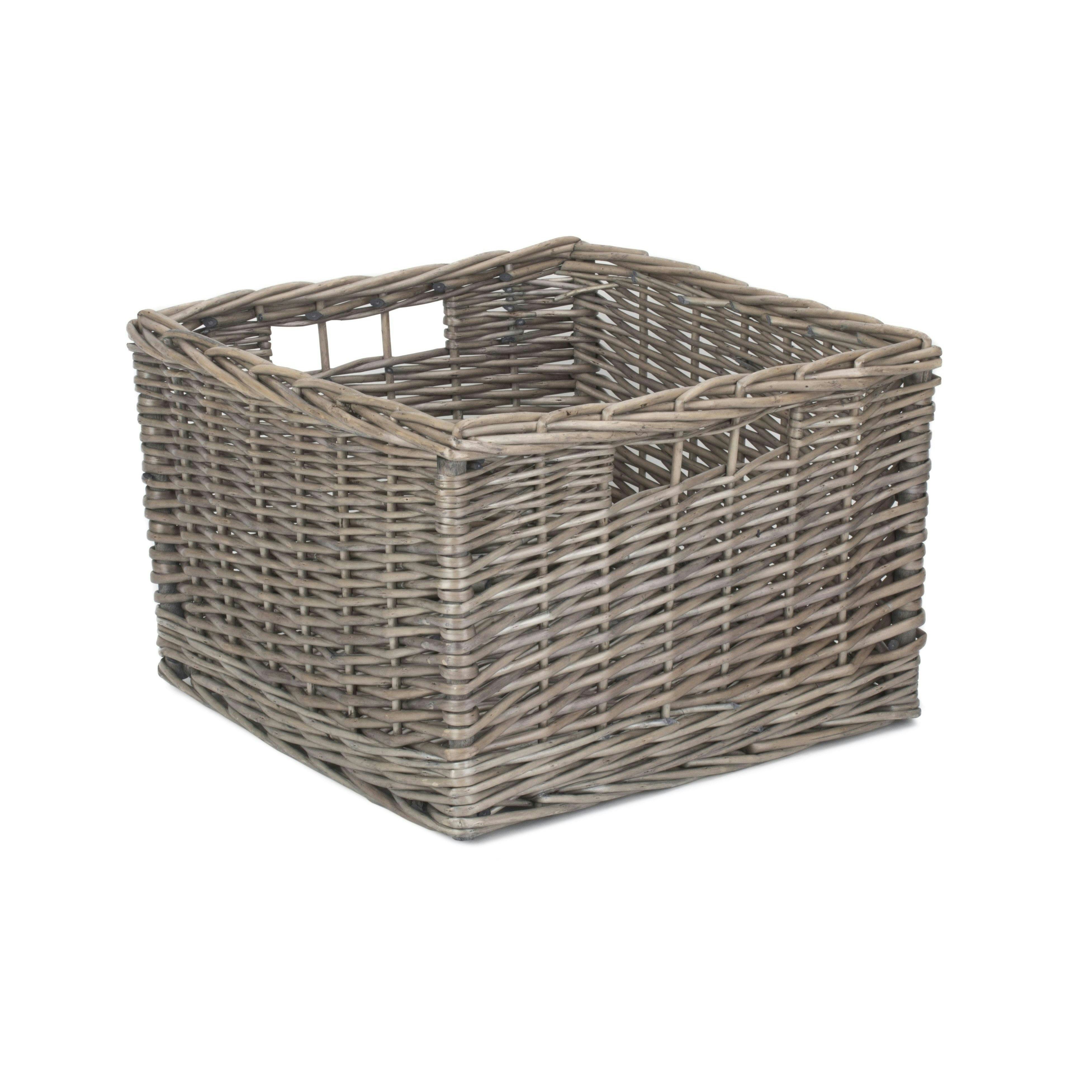 Red Hamper Square Antique Wash Unlined Storage Basket - Large
