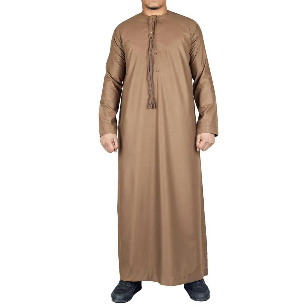 Thobez Men's Bronze Tt-001 - Emirati Thobe Islamic Clothing String Tassel - 56 - Regular