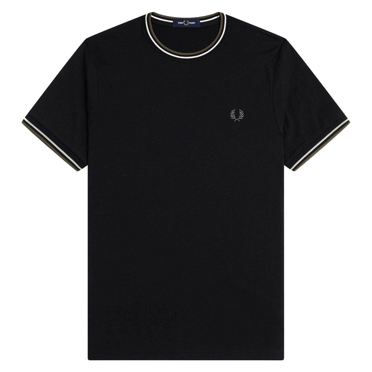 Fred Perry Twin Tipped Cotton T-Shirt for Women in Black, Size XXL - Image 2