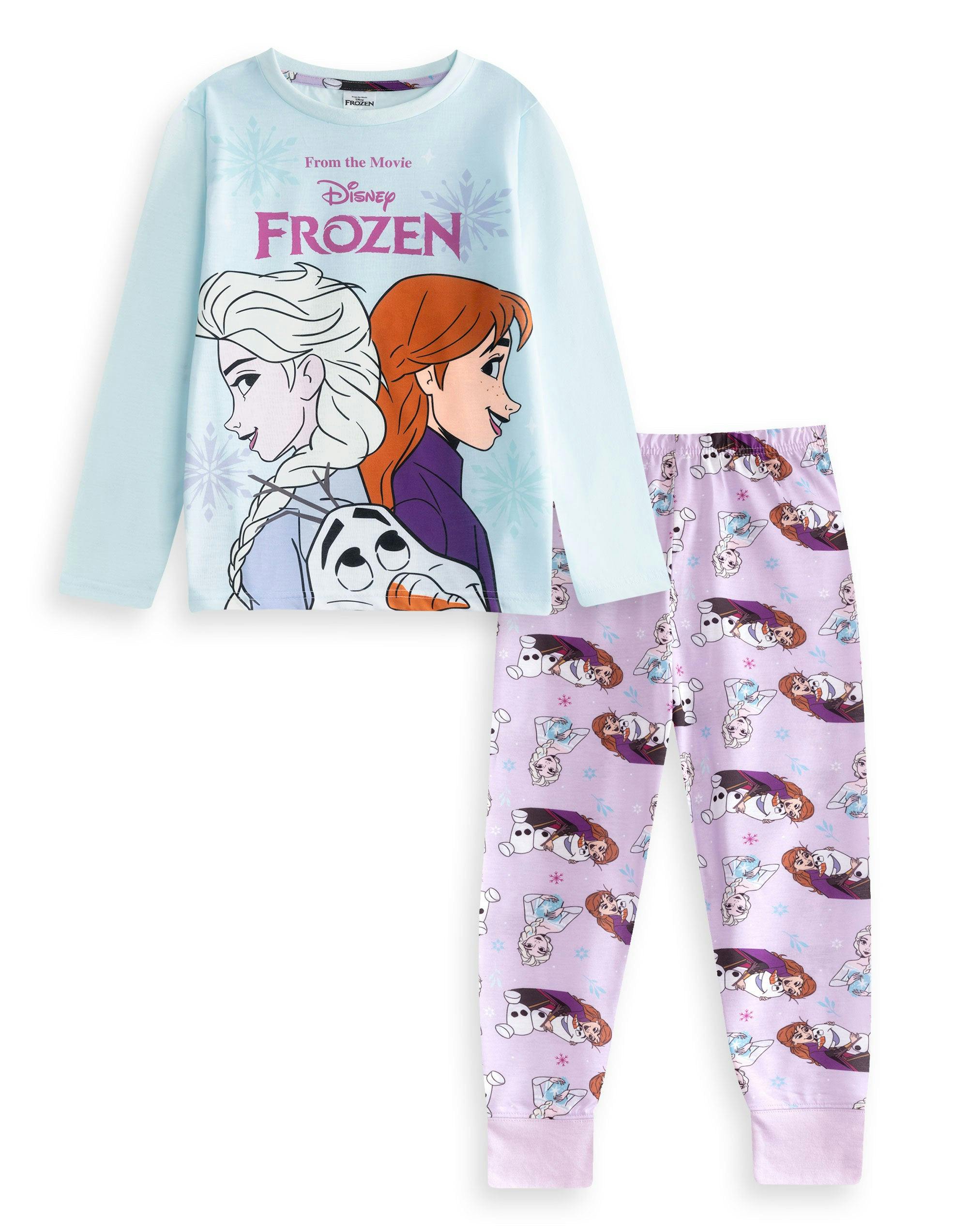 Vanilla Underground Girls Disney Multicoloured Frozen Long Sleeve Long Leg Pyjama Set - 2-3 Years