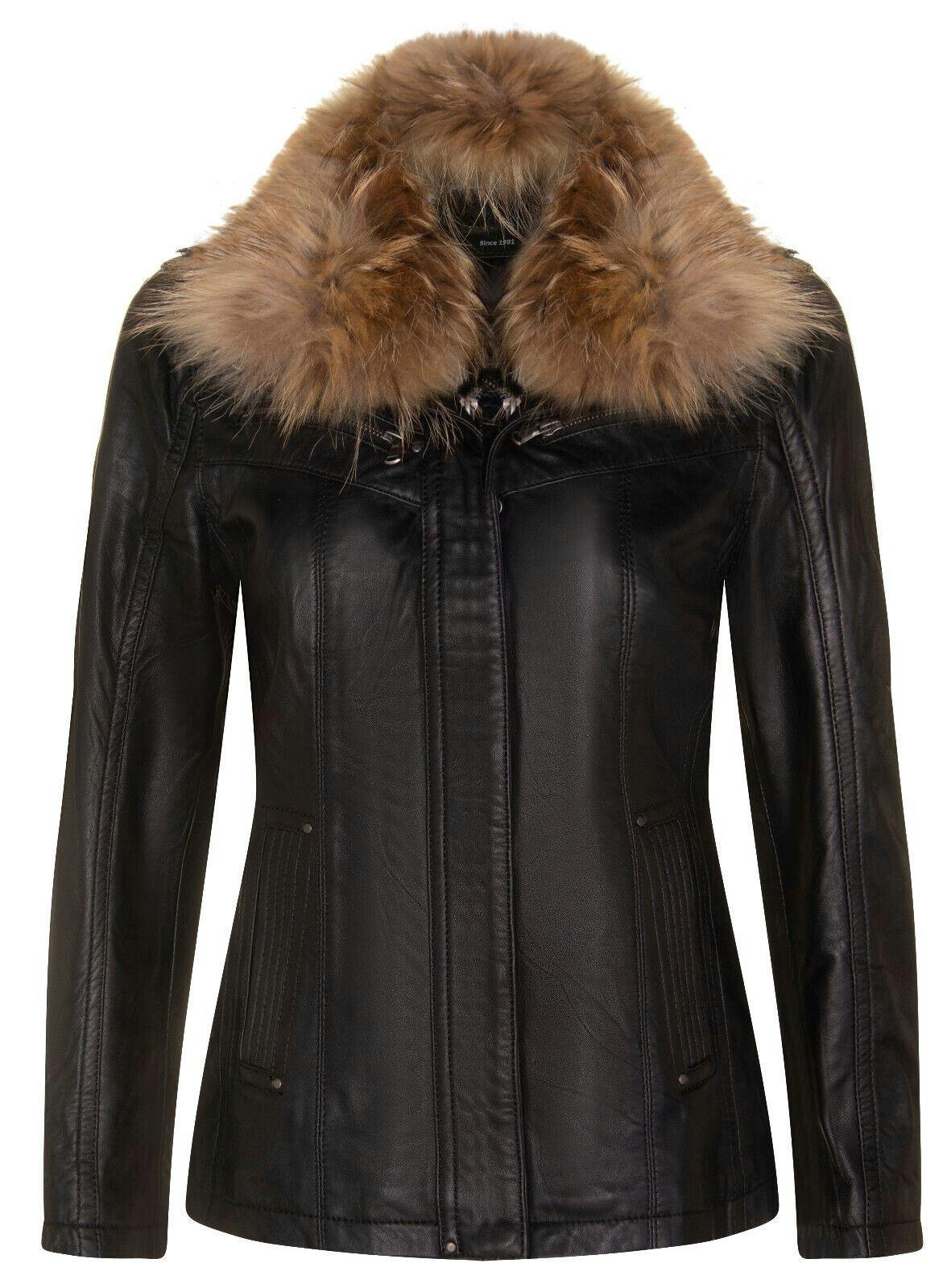 Infinity Leather Women's Black Leather Parker Jacket-Arvada - Uk 3XL/20 | Eu 46 | Us 16