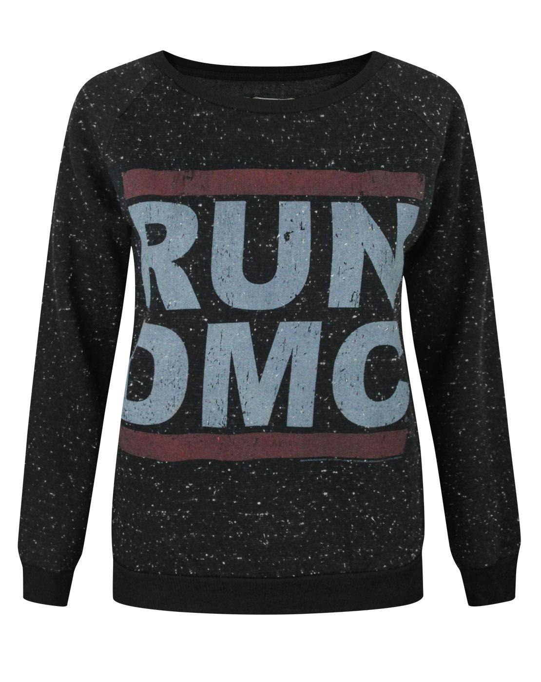 Vanilla Underground Women's Grey Amplified Clothing Run Dmc Logo Sweatshirt - Large
