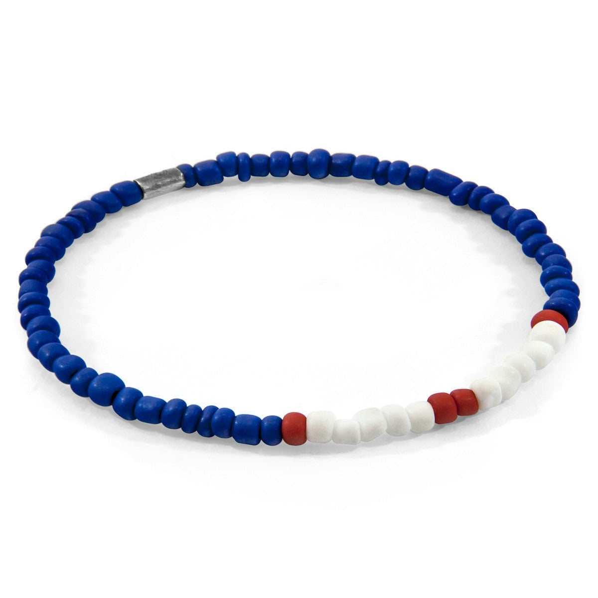 Anchor & Crew Red/Blue/Silver - Henry And Glass Skinny Bracelet - L - 23Cm