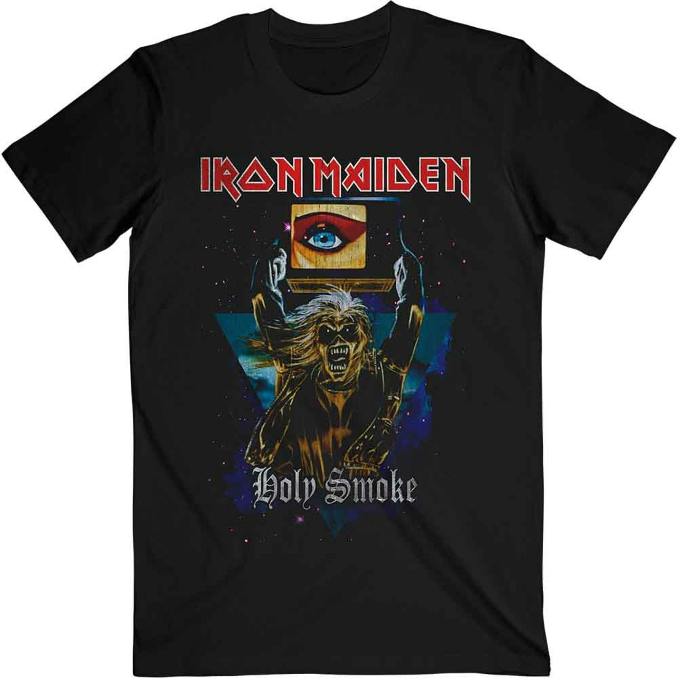Paradiso Clothing Unisex Black Iron Maiden Holy Smoke Space Triangle T Shirt - Xxl