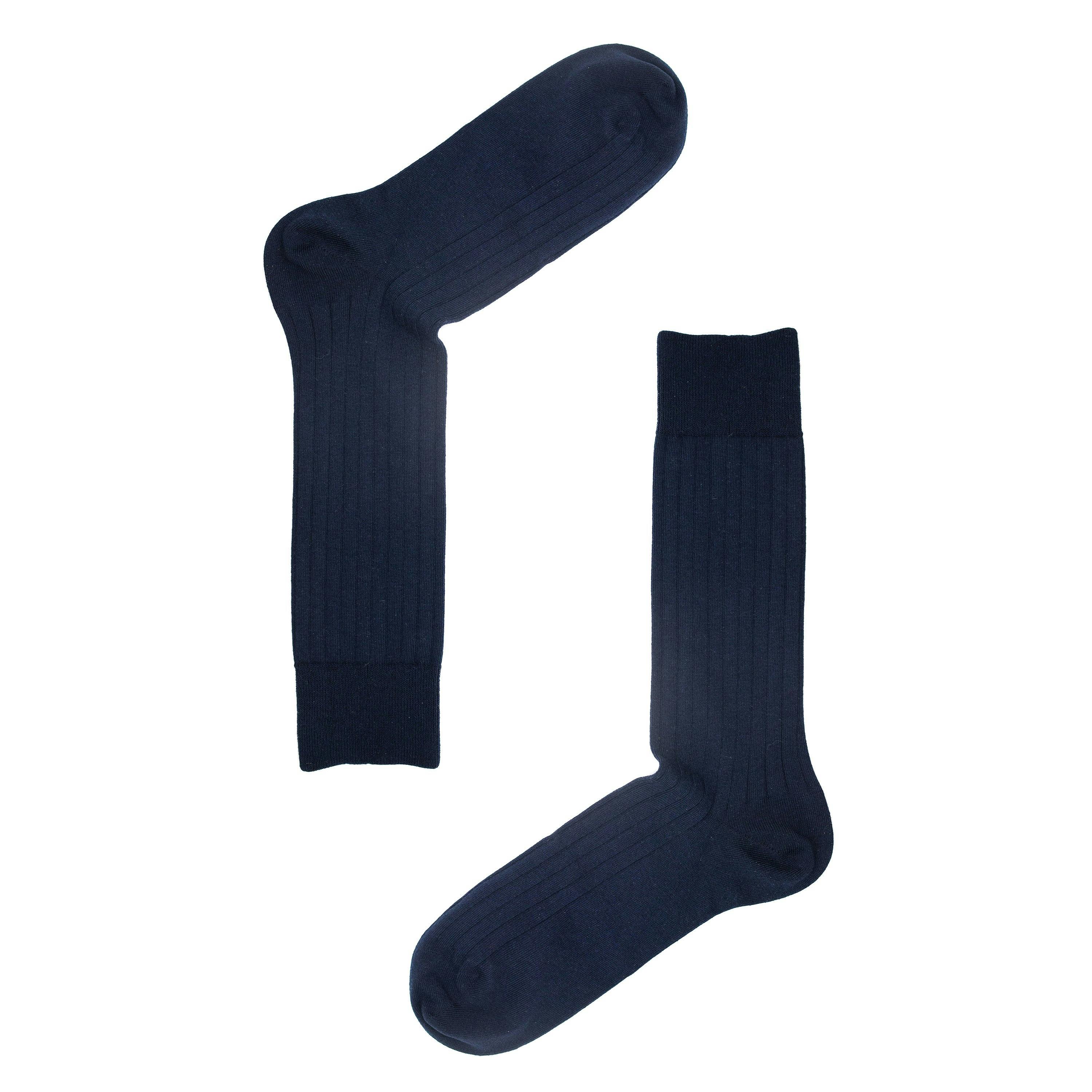 Jemsox Men's Blue Navy Ribbed Socks | Recycled & Eco-Friendly - Navy - Medium / Eur 37-42 / Uk 6-8