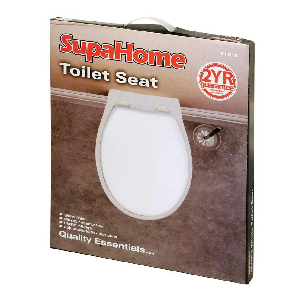 Supahome White Toilet Seat - 100% Plastic