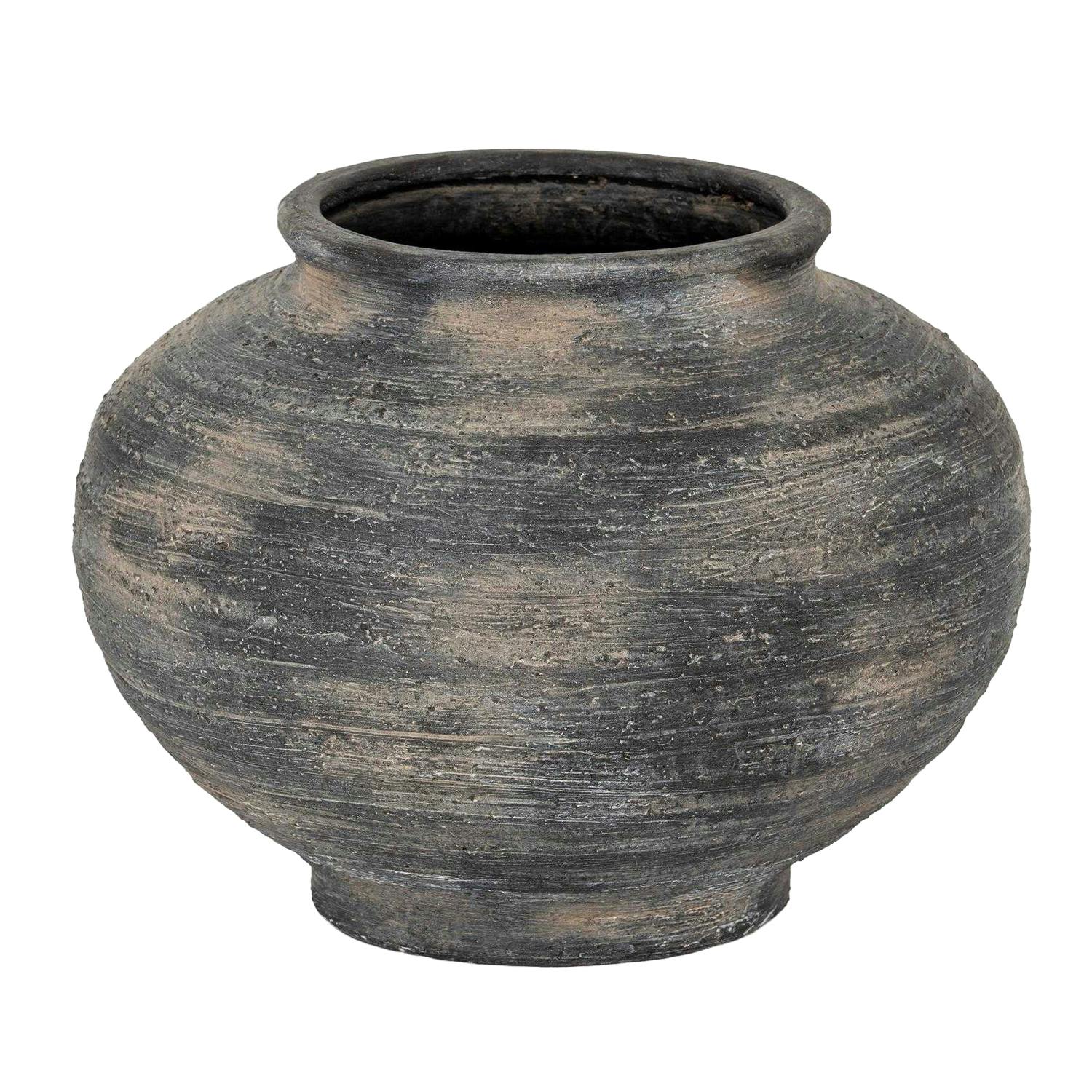 Rackhams Black Marra Squat Vase - 27Cm X 36Cm X 36Cm - 100% Mixed