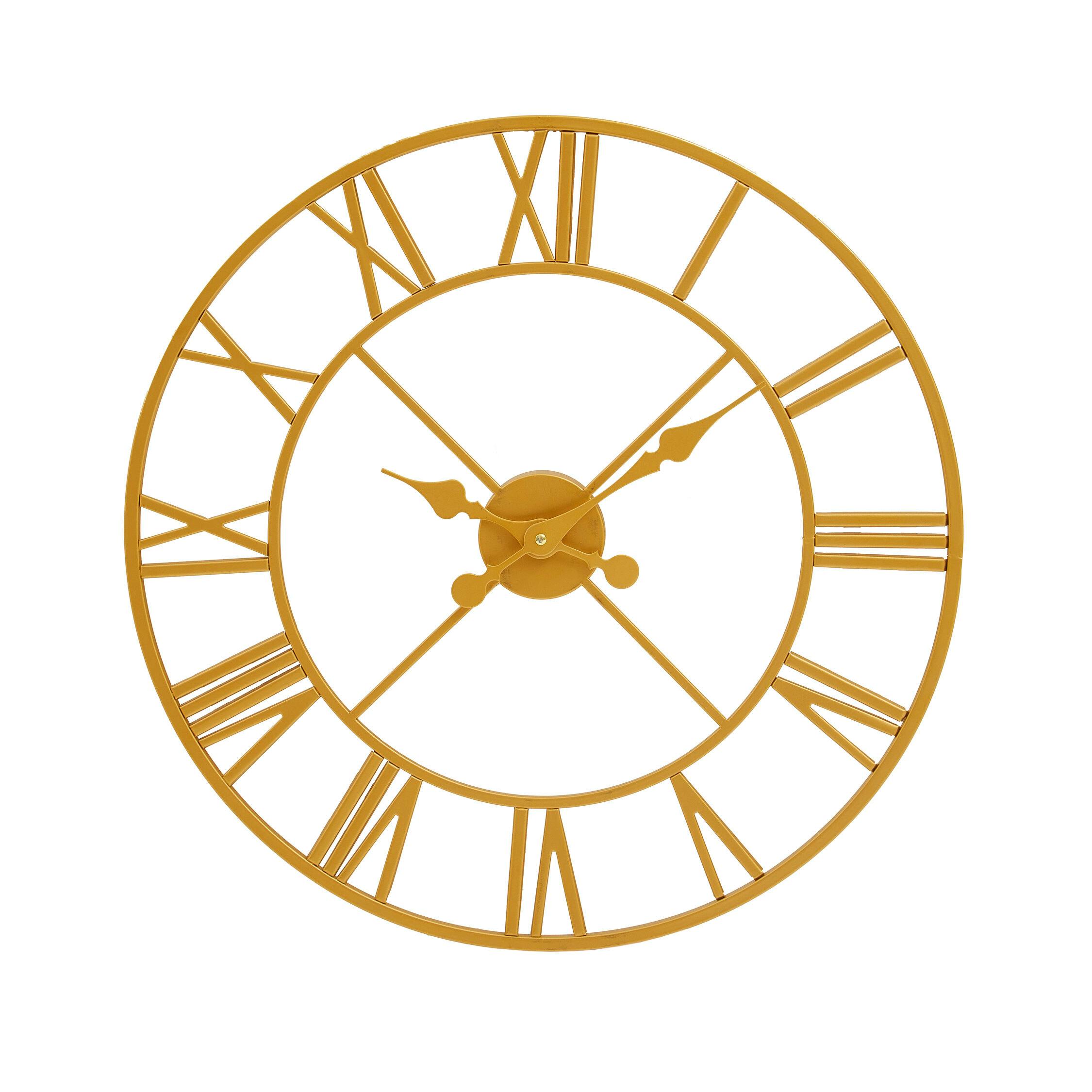B&Q - Gold Finish Wall ClockRoman Numeral Analogue Clock With Spade HandsDecorative Silent Clock For Display - Image 3