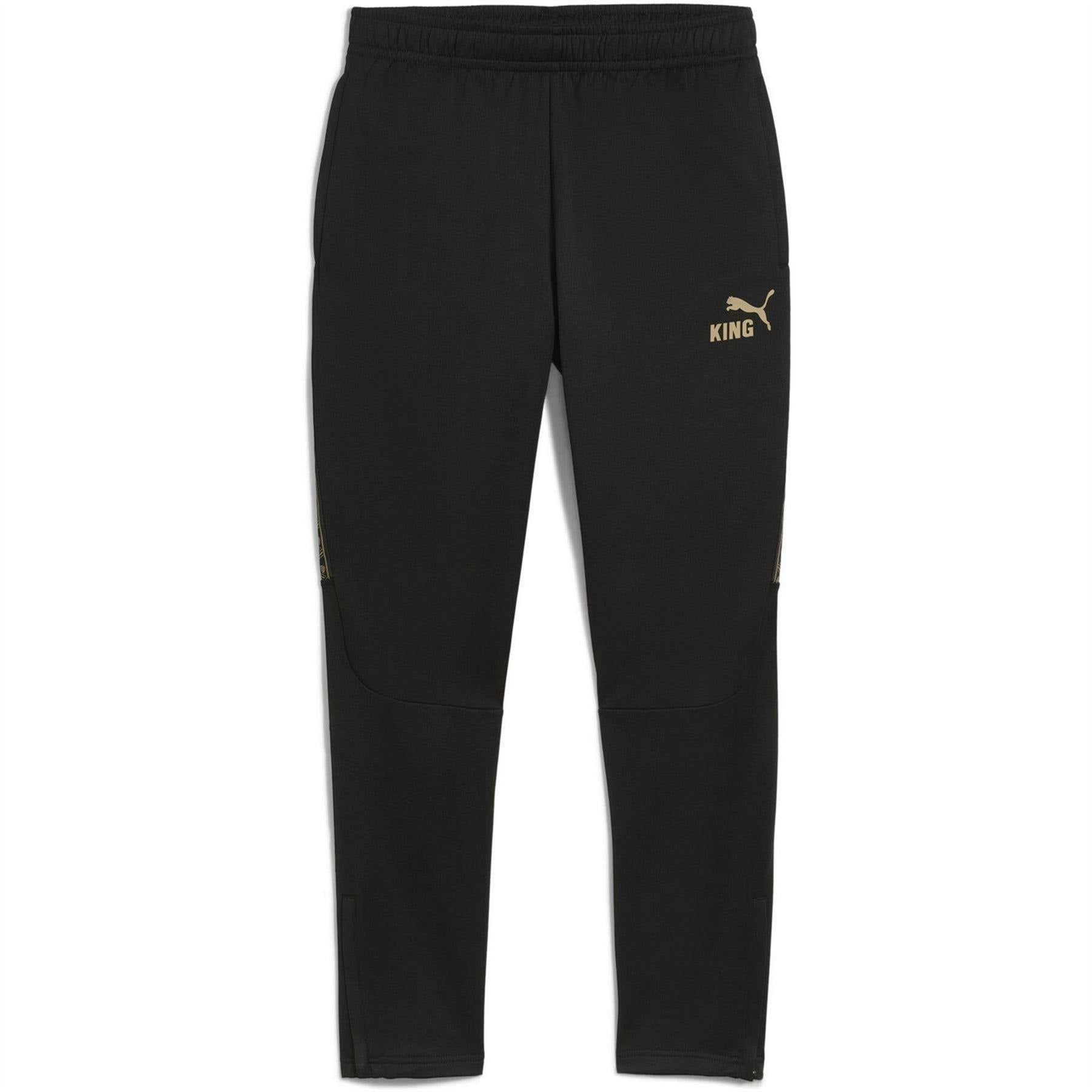 Puma Men's Black/Gold Performance Tracksuit Bottoms - Xl - 100% Polyester