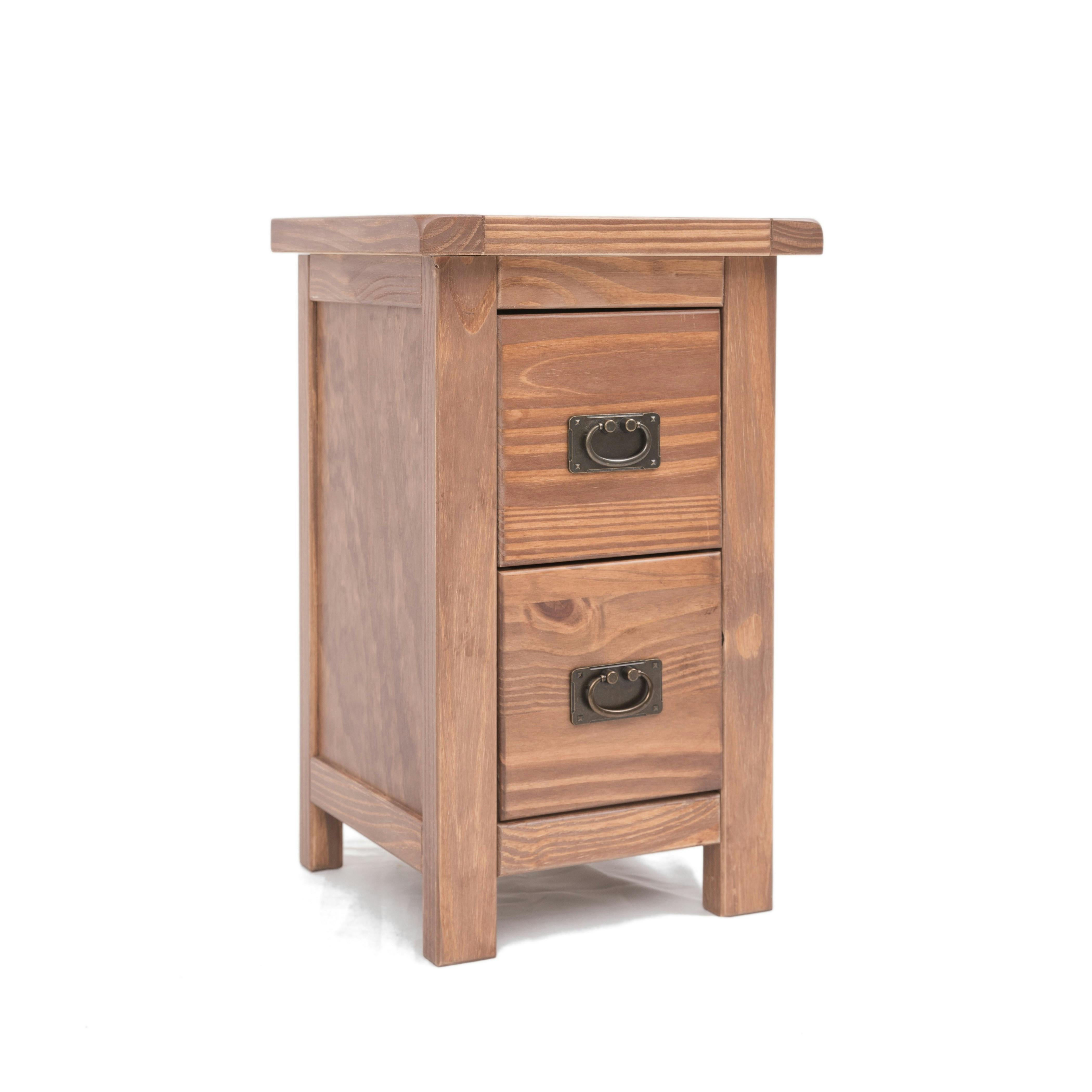 Rackhams Light/Brown Padua 2 Drawer Petite Bedside Table