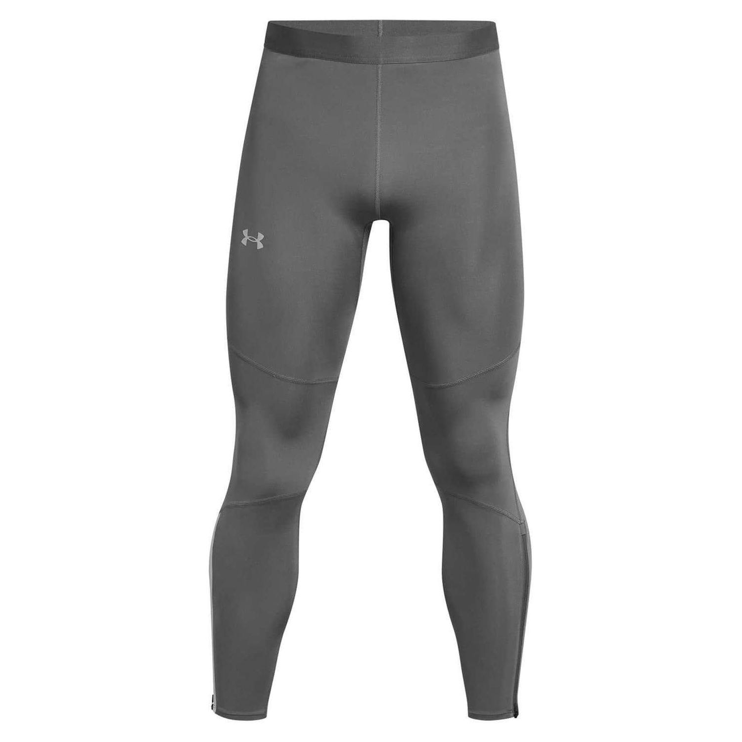 Under Armour Men's Grey Launch Reflective Detail Running Leggings - S R - 77% Polyester/23% Elastane