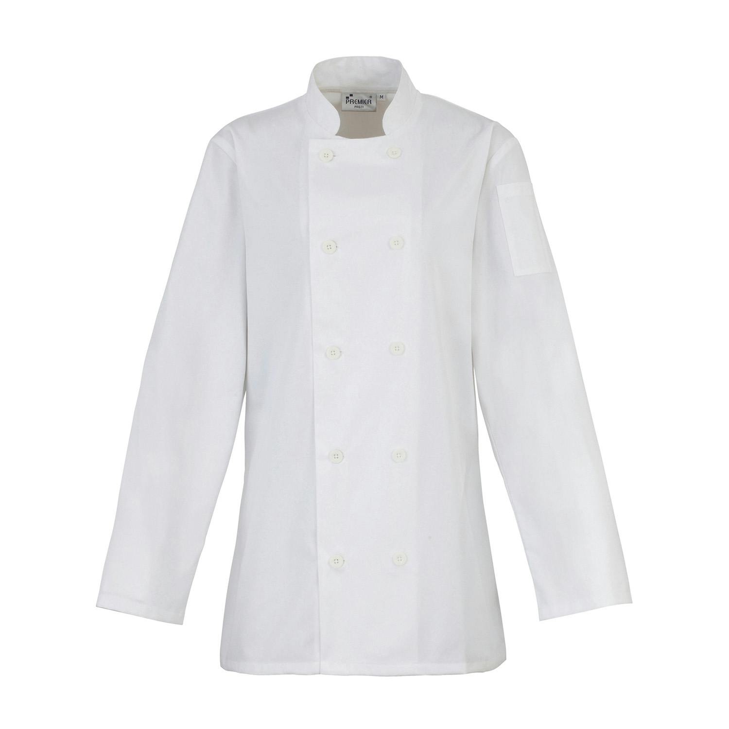 (Xxl, White) Premier Womens/Ladies Long-Sleeved Chef Jacket - Image 2