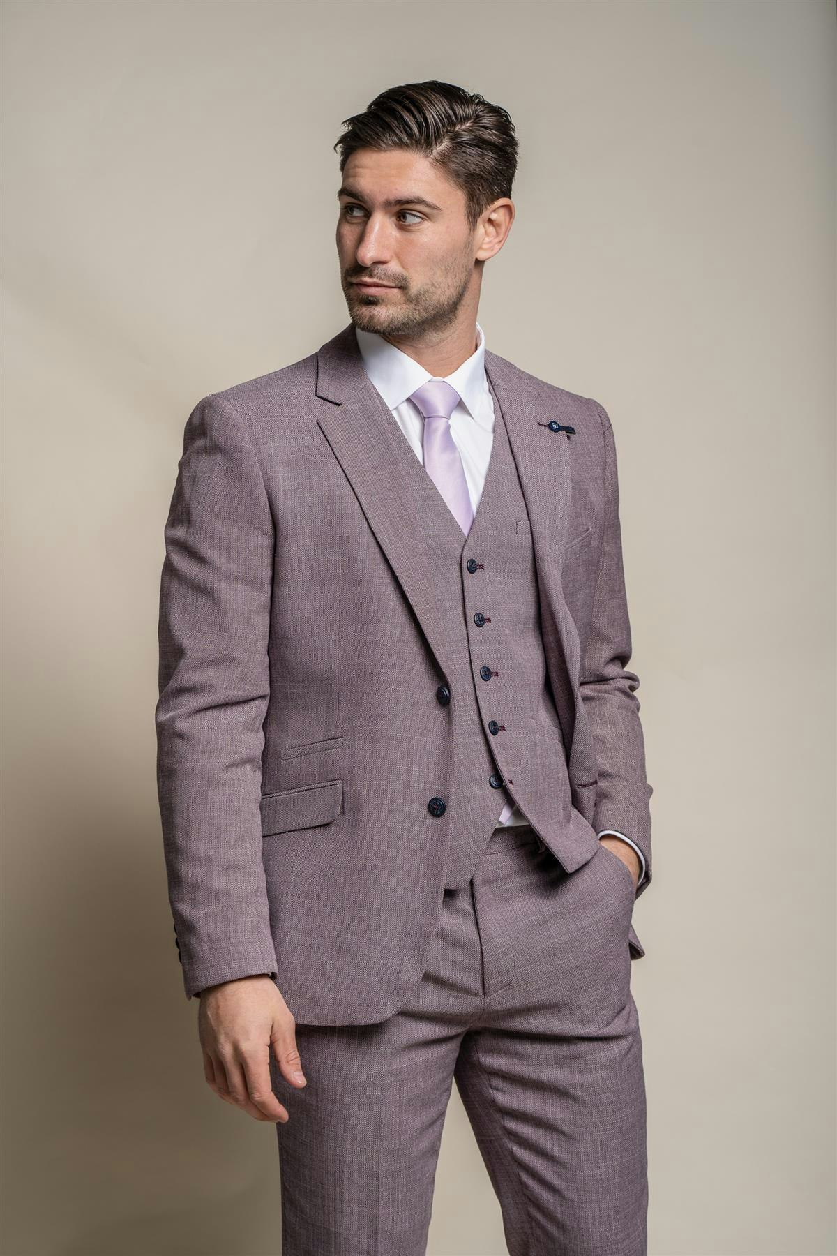 House Of Cavani Lilac Miami Slim Fit Blazer - 48 Inch Chest