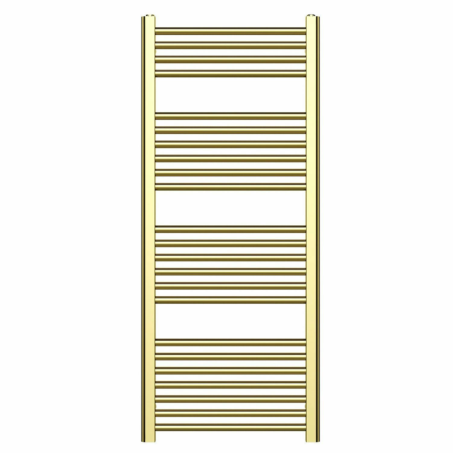 B&Q - 500mm X 1200mm Shiny Gold Heated Bathroom Towel Rail Radiator For Central Heating Uk - Image 2