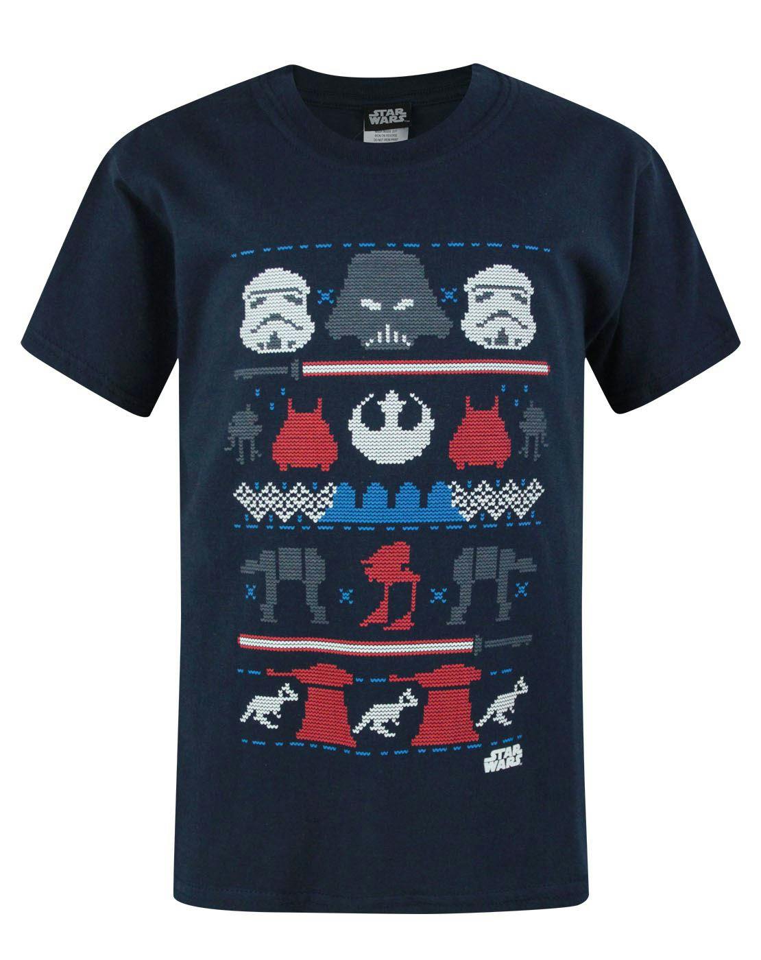 Vanilla Underground Boys Blue Star Wars Darth Vader, Stormtroopers Short Sleeved T-Shirt - 3-4 Years