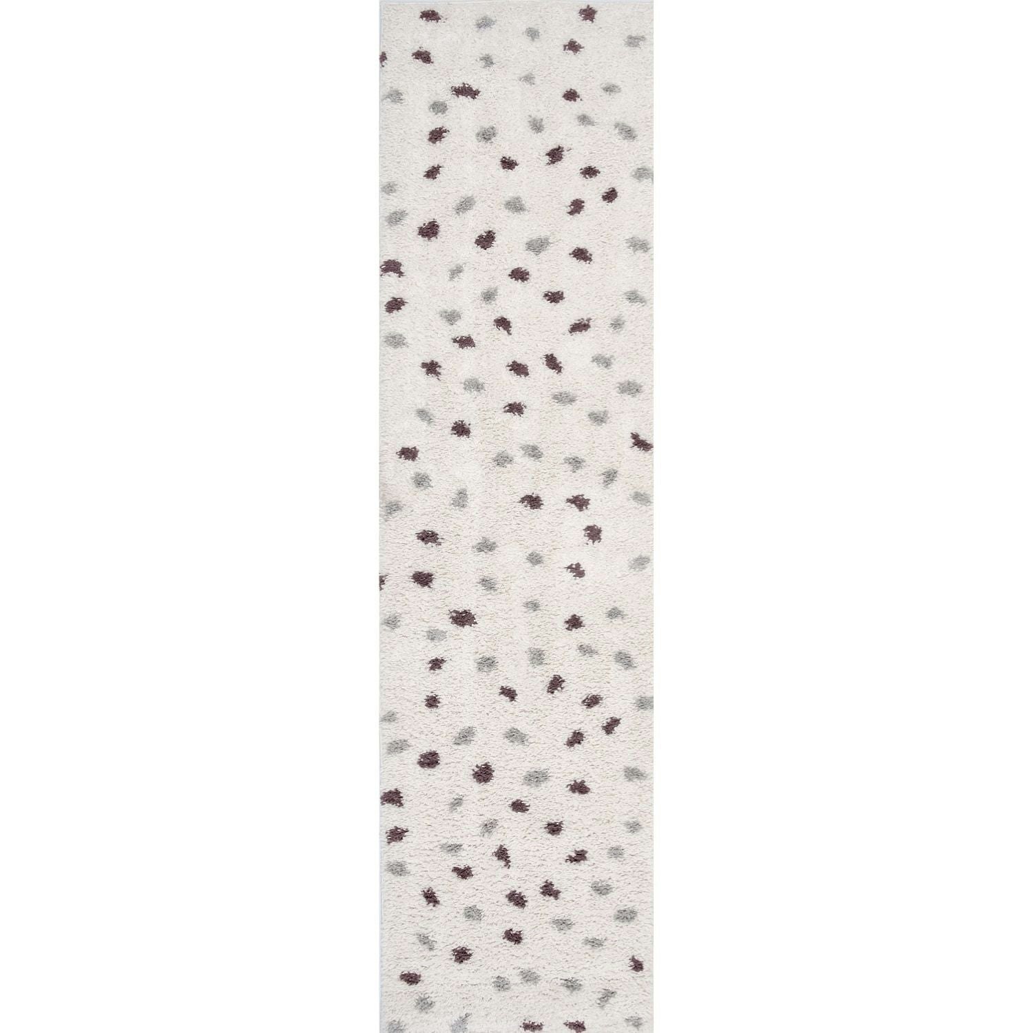 Rackhams Grey/Purple Moodi Shaggy Plumetis Rug - 80X300 Cm