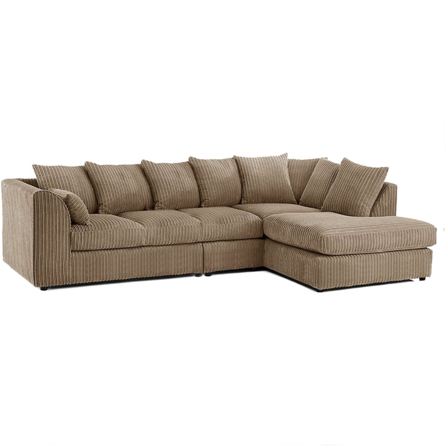 Rackhams Light/Beige Luxury Jumbo Cord Extra Large Corner Right Hand Sofa