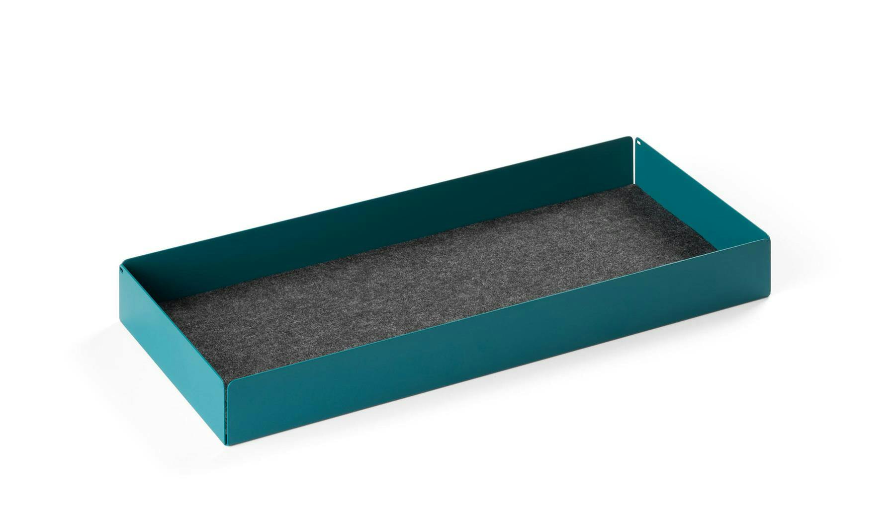 Durable Felt Lined Metal Drawer For Monitor Riser Stand | 47 X 22Cm Teal
