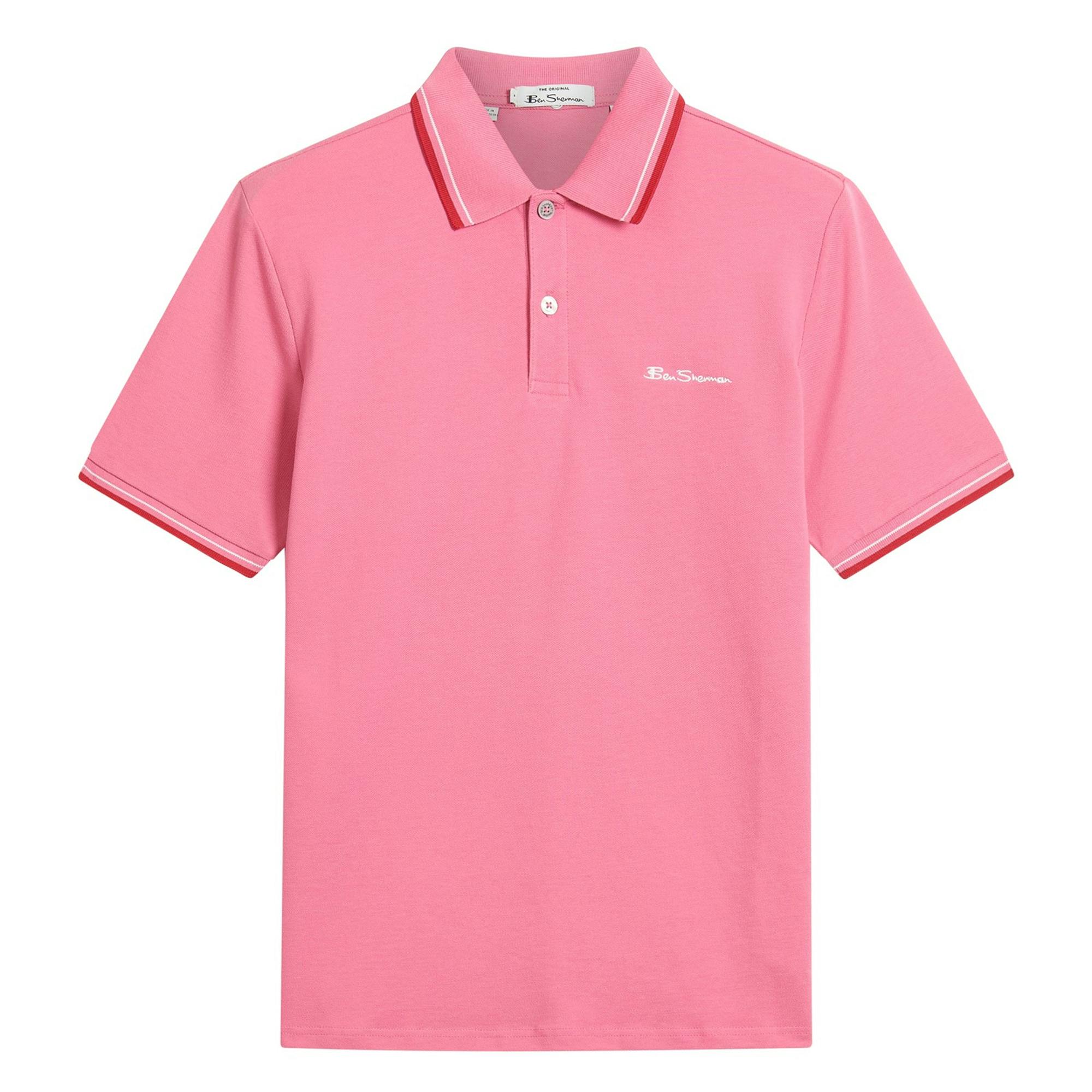 Ben Sherman Men's Coral Signature Pique Polo Shirt - Calypso - M - Calypso - 100% Organic Cotton