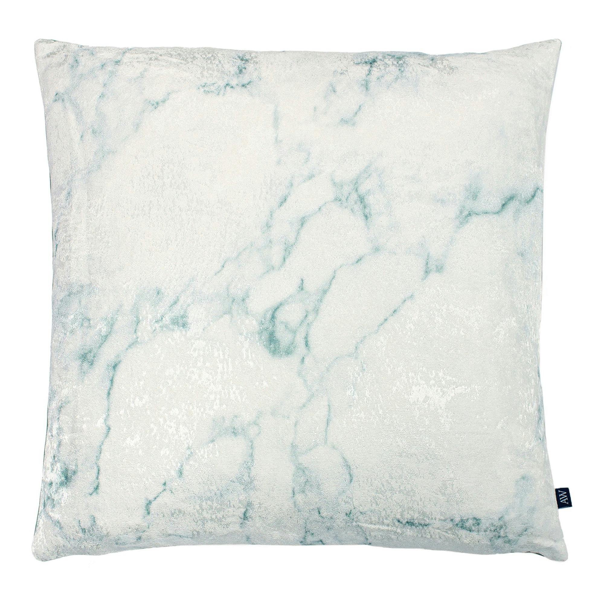 Furn Green/Light Ashley Wilde Cinnabar Marble Cushion Cover - Sea - 50Cm X 50Cm - Sea - 67% Viscose/33% Linen