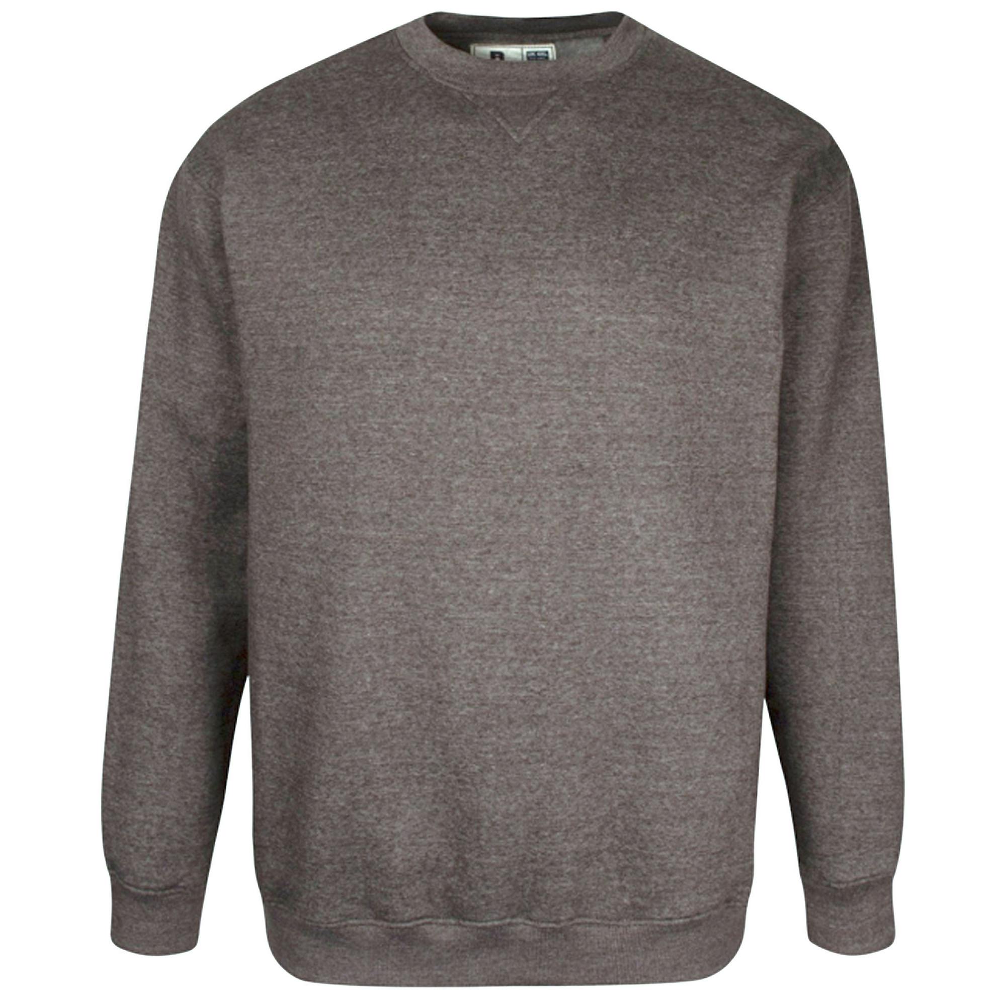 Duke Men's Grey D555 Sweat Rockford Crew Neck Kingsize Jumper - 7XL - 65% Polyester/35% Cotton