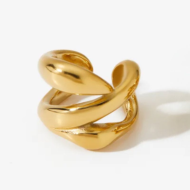 Elk & Bloom Gold 14K Molten Huggie Hoop Ear Cuff - Yes Please