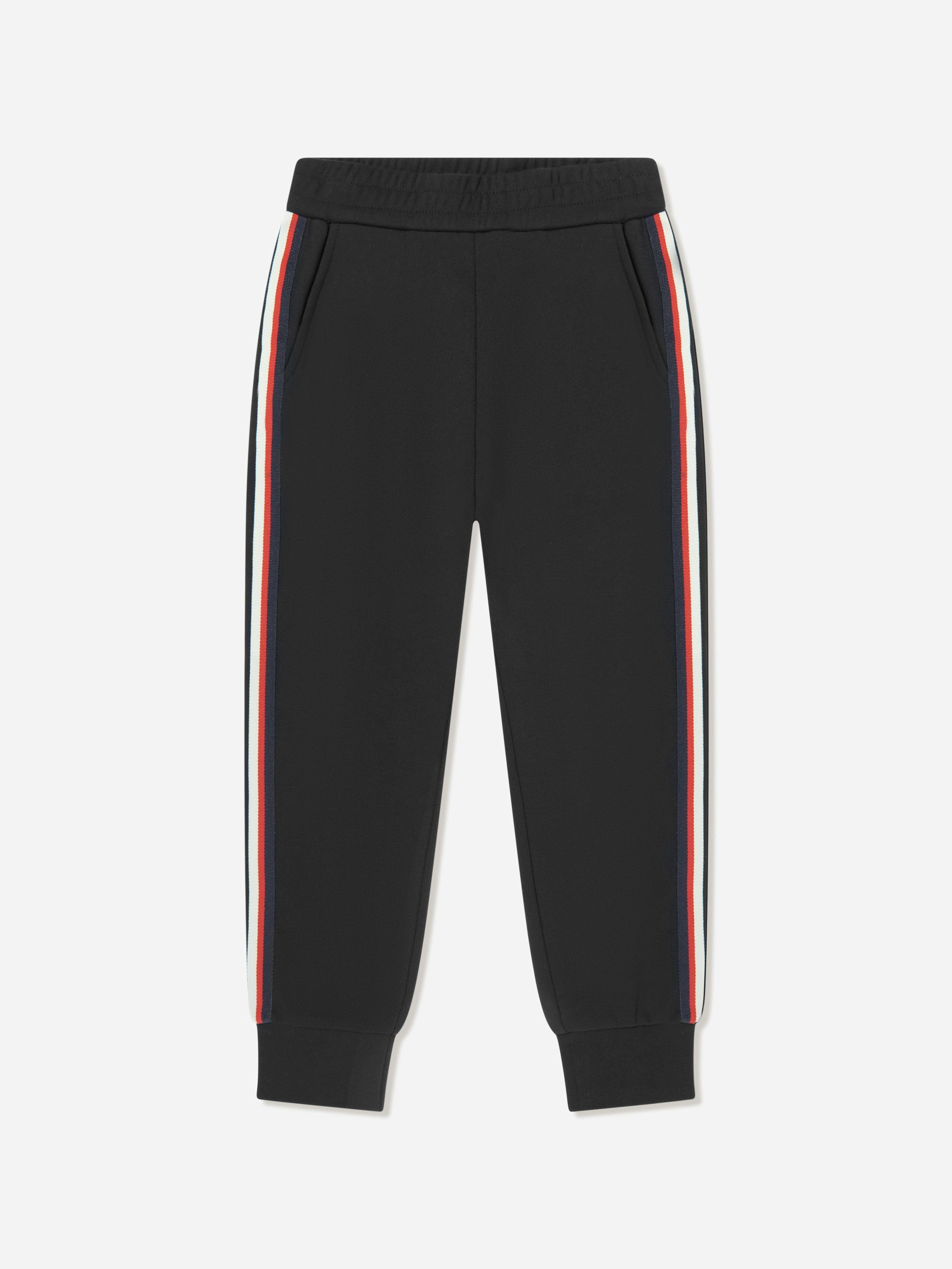Moncler Enfant Boys Black Branded Joggers In - 12 Yrs