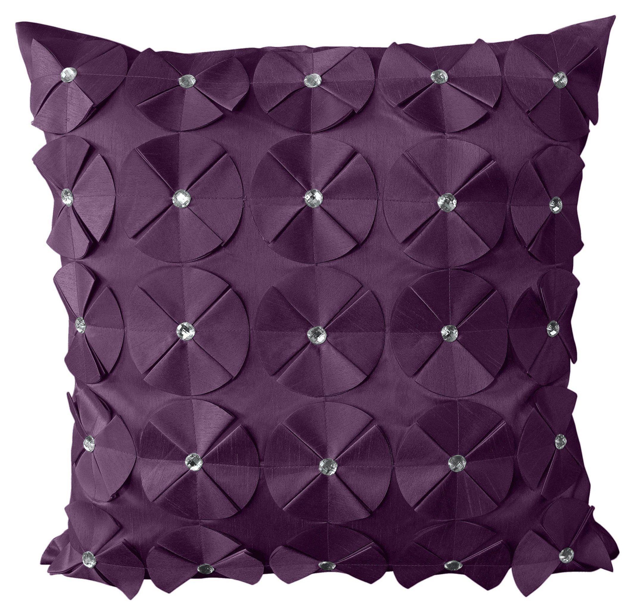 Rackhams Red 3D Petal Detail With Gem Stud Detail Cushion - 56Cm X 56Cm