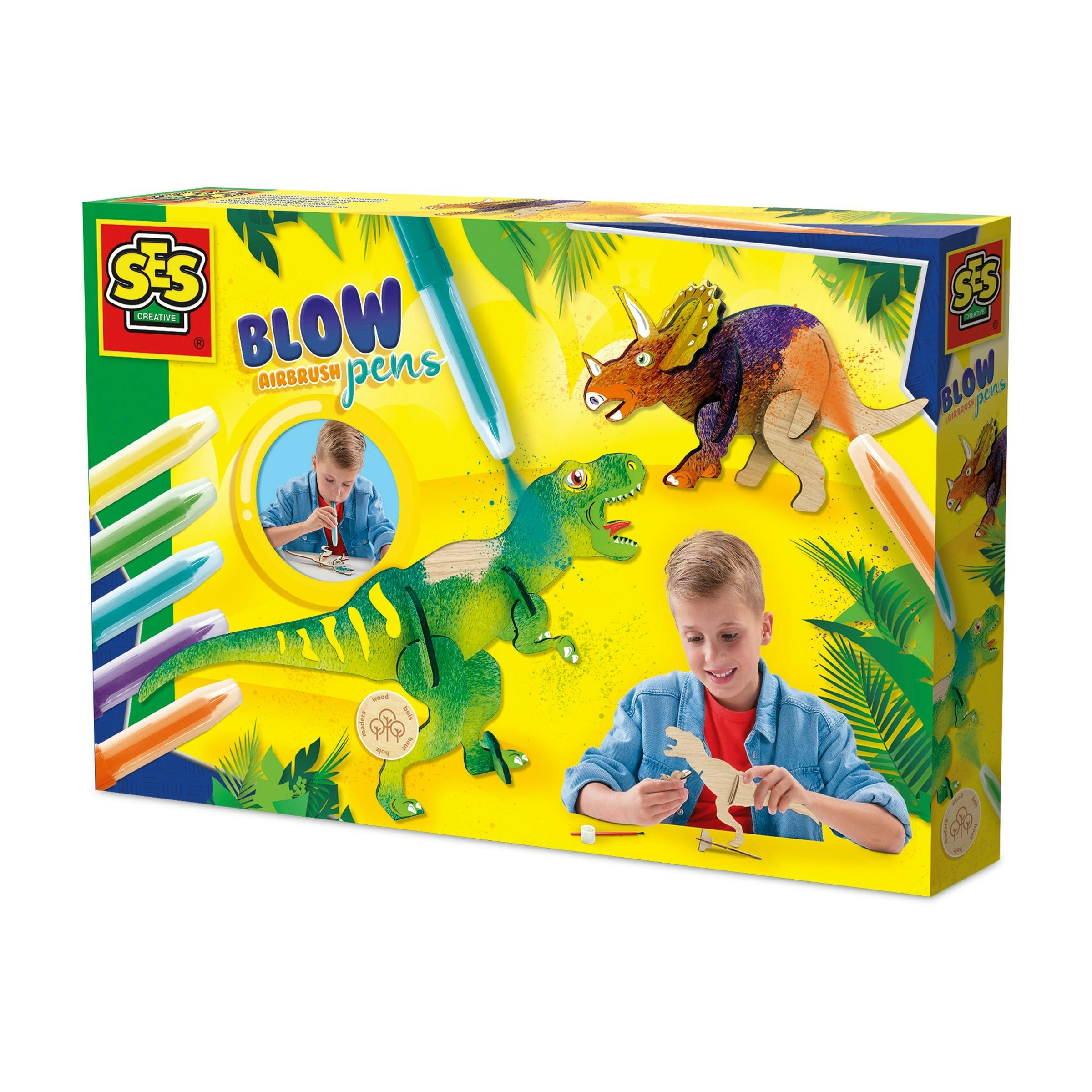 Ses Creative Blow Airbrush Pens Dinosaur Set 20X30x4cm - Image 4