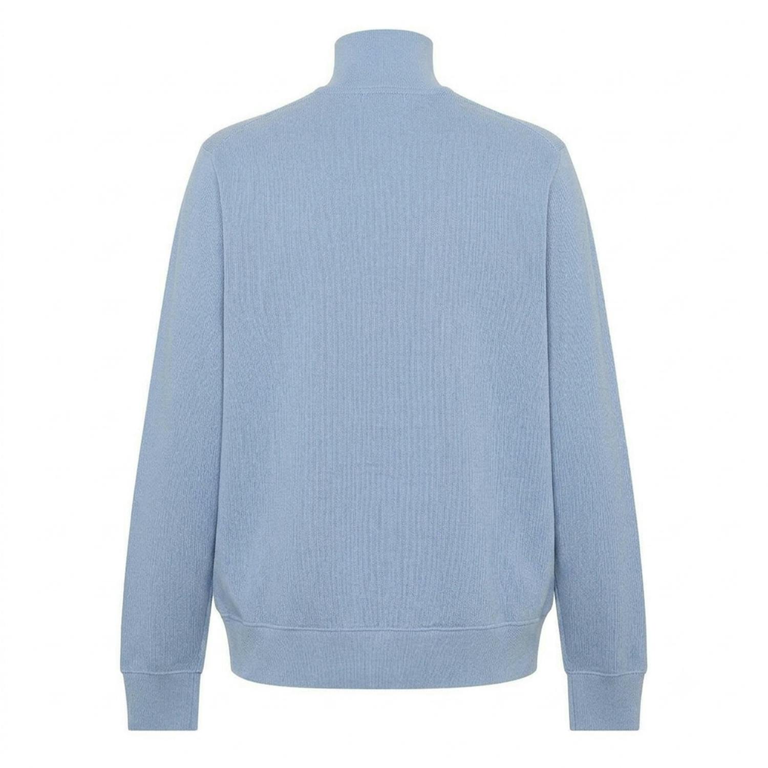 Lacoste Men's Blue Cotton Blend Quarter Zip Sweatshirt - Xxl - 100% Cotton