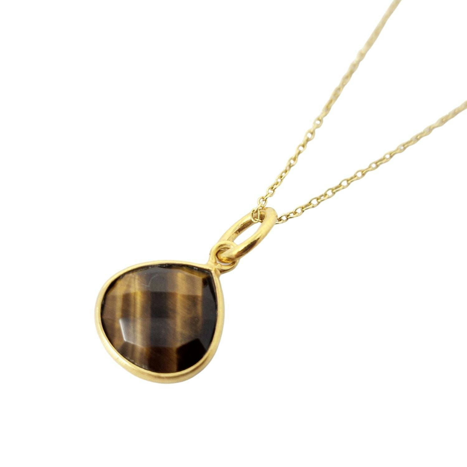Harfi Gold 18Ct Plated Tiger's Eye Protection Crystal Necklace