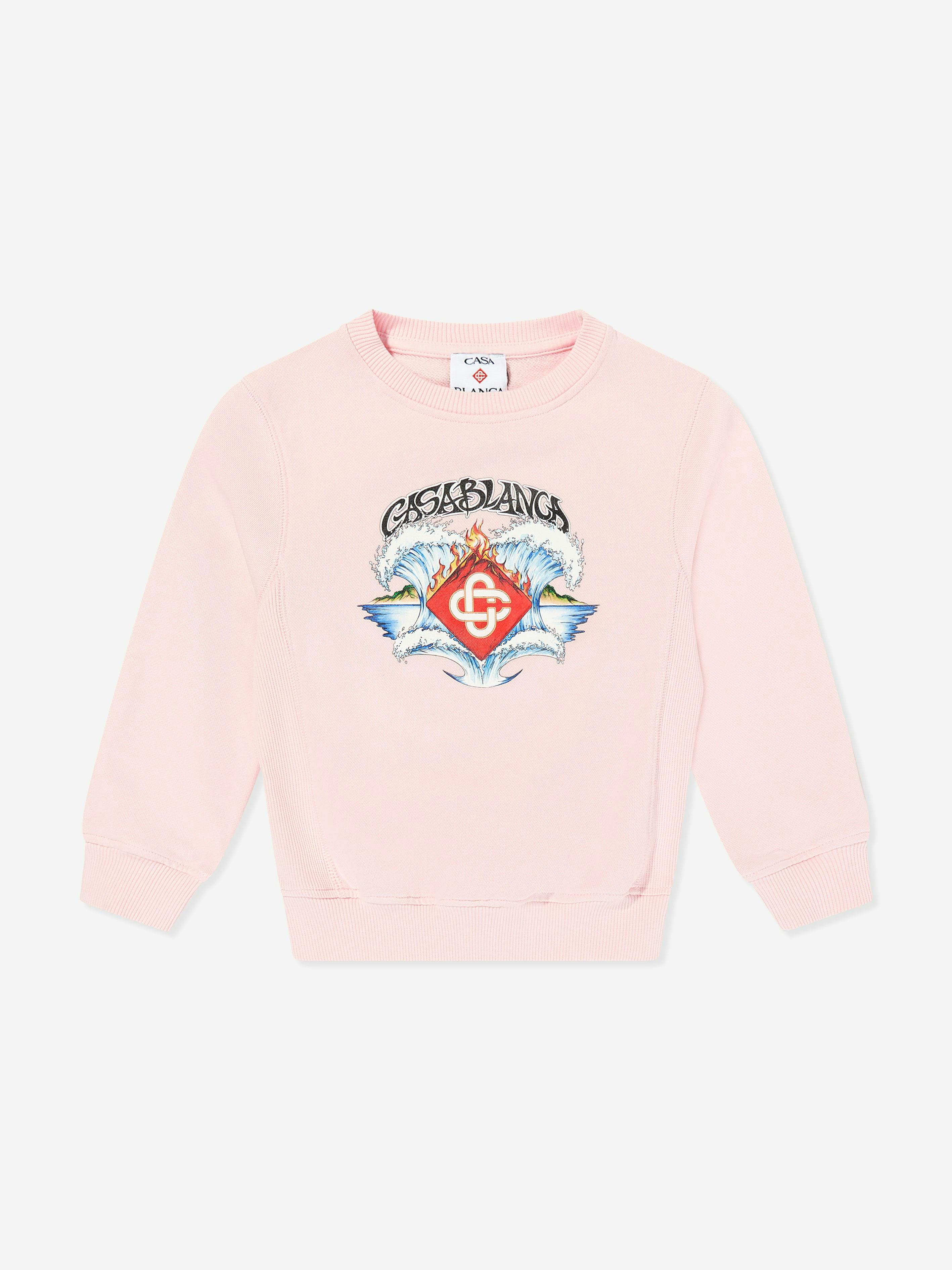 Casablanca Girls Pink Waves Sweatshirt In - 9 - 10 Yrs