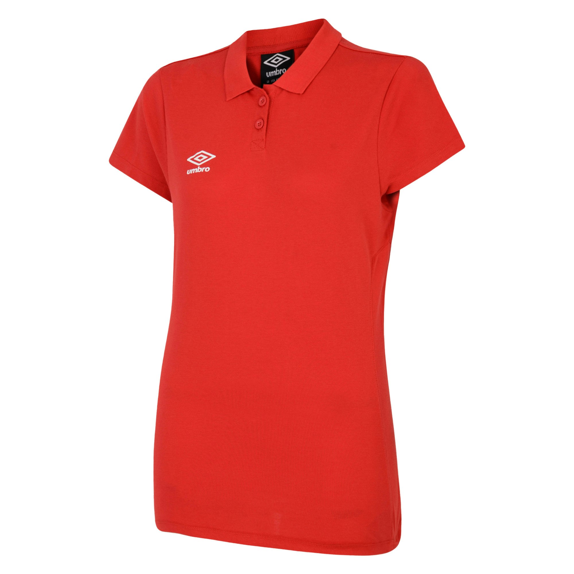 Umbro Women's White / Club Essential Polo Shirt - Vermillion/ - Vermillion/ - Size 18 Uk