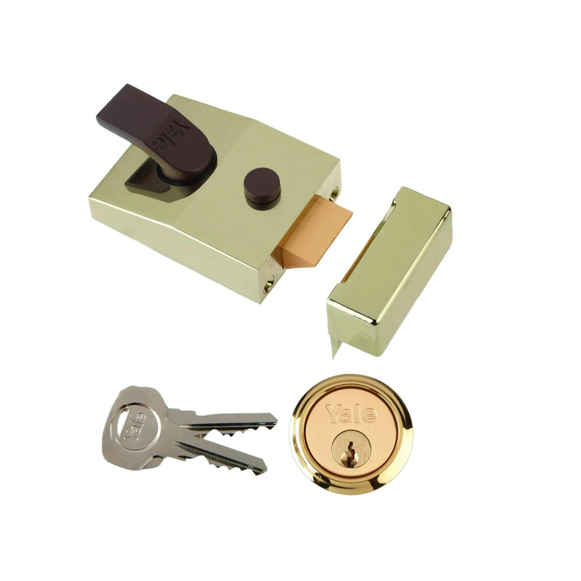 Rackhams Dark/Grey 89 Series Deadlocking Nightlatch - Brasslux, Chrome Or Metal (Dmg) - Brasslux, Chrome Or Metal (Dmg)