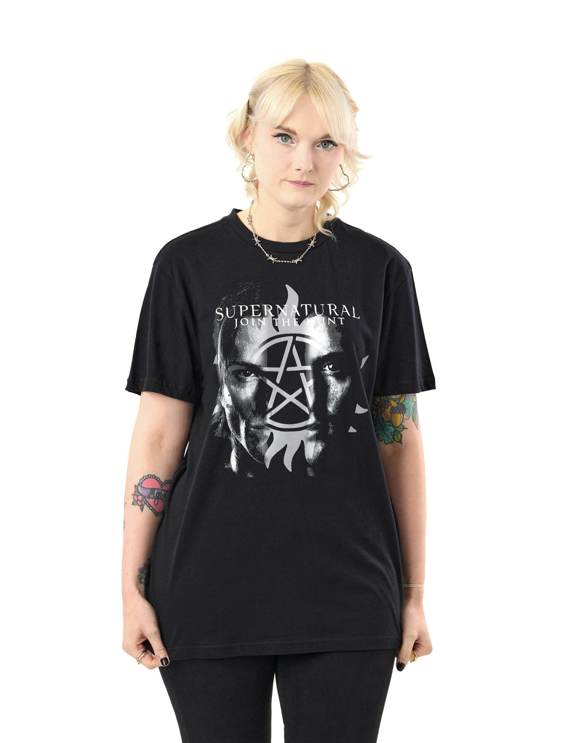 Vanilla Underground Men's Black Supernatural Join The Hunt Short Sleeved T-Shirt - XX-Large