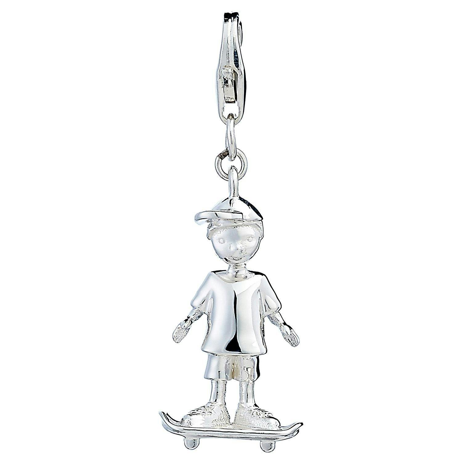 Mylee London Silver Sterling Skateboarder Charm - Clip-On - No