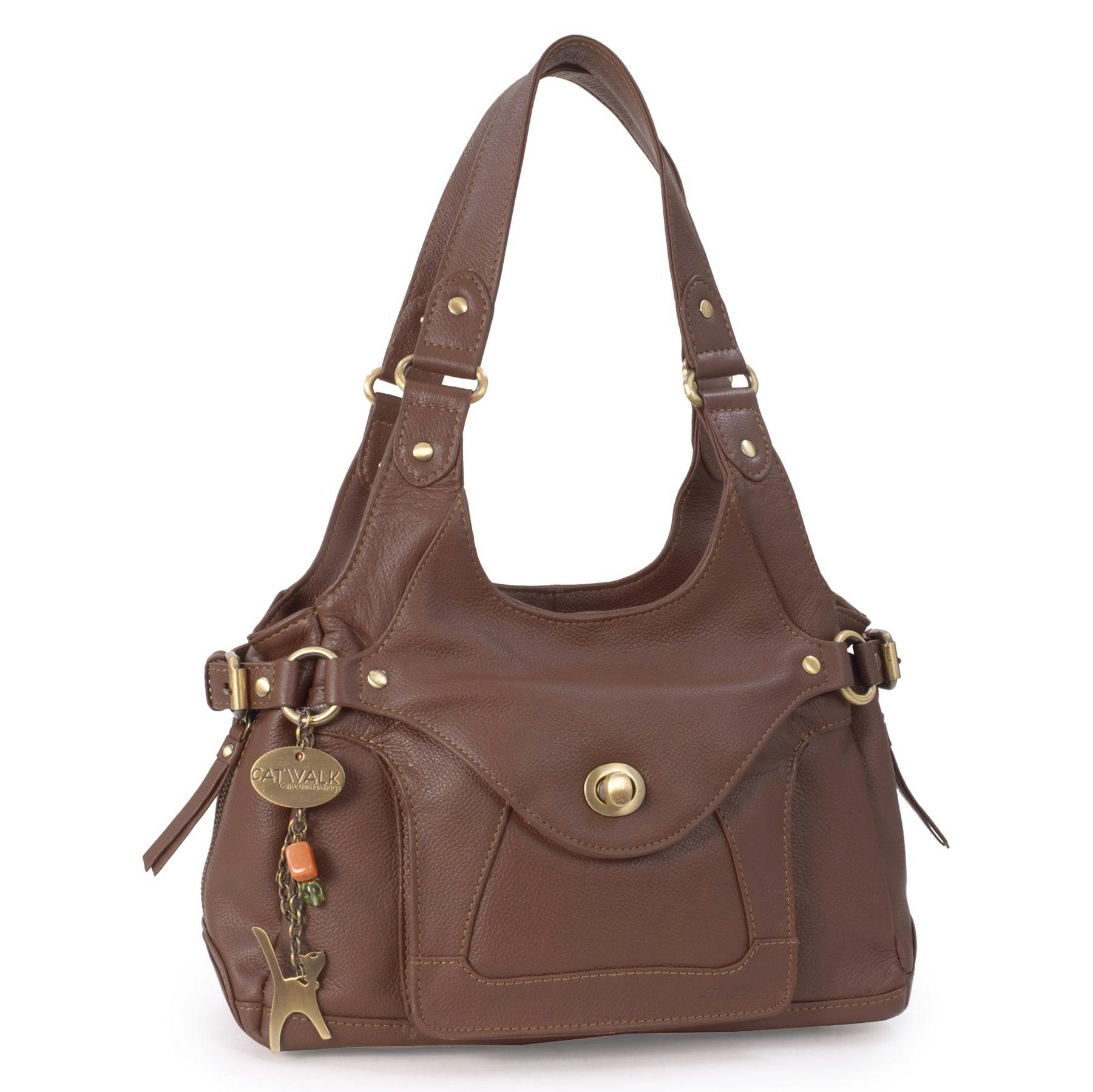 Catwalk Collection Handbags Dark/Brown Roxanna - Shoulder Bag