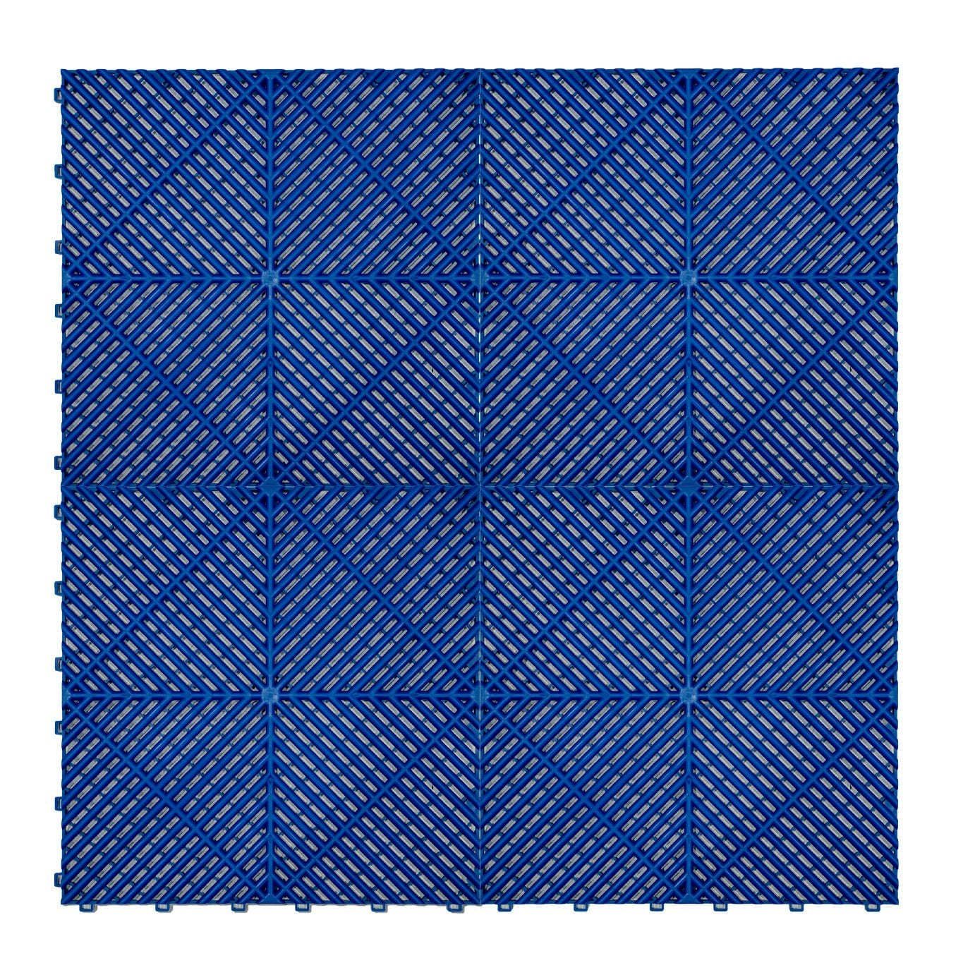 Rackhams Blue Vented Garage Floor Tiles X 120 With Edges