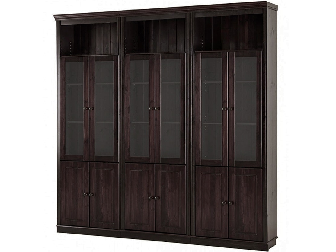 Dorel Home Brown Anita Wall Unit L Honey Lacquer