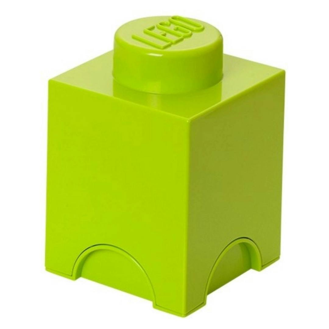 Lego Green Round 1-Stud 1.2L Stackable Storage Brick Lime - 1.2L - Storage Brick - Lime