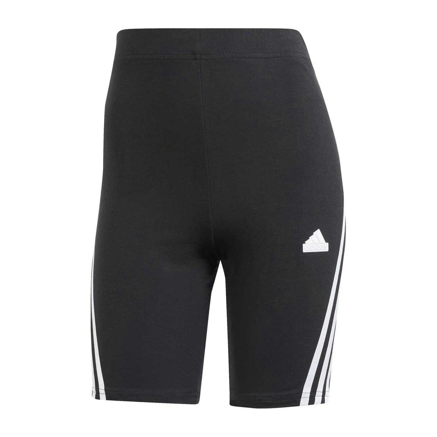 Adidas Women's Black Future Icons 3 Slim Cycling Biker Shorts - 10 Uk - 100% Mixed