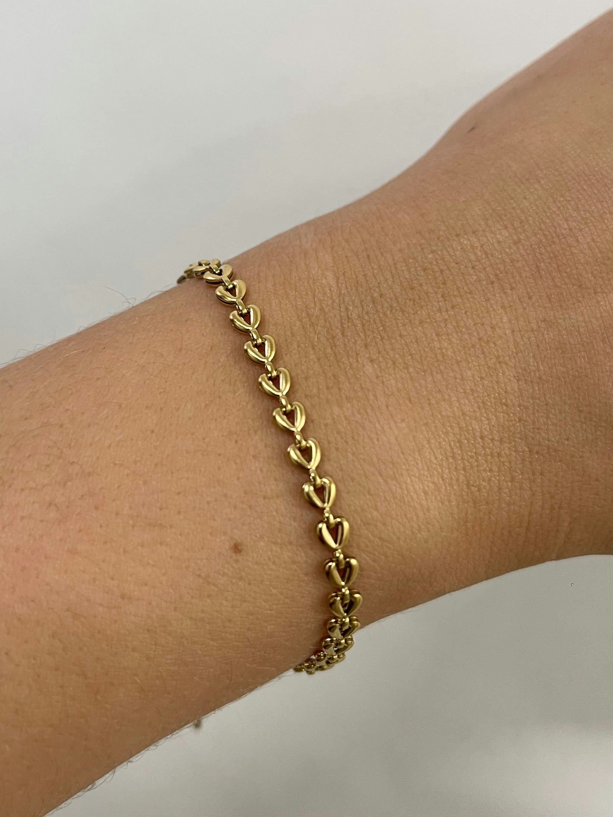 Svnx Gold Plated Heart Link Bracelet - One Size