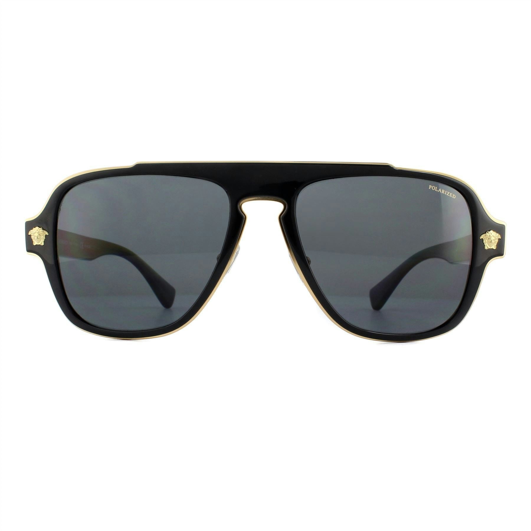Versace Men's 0VE2199 Aviator Sunglasses - Gold/Black - Image 12