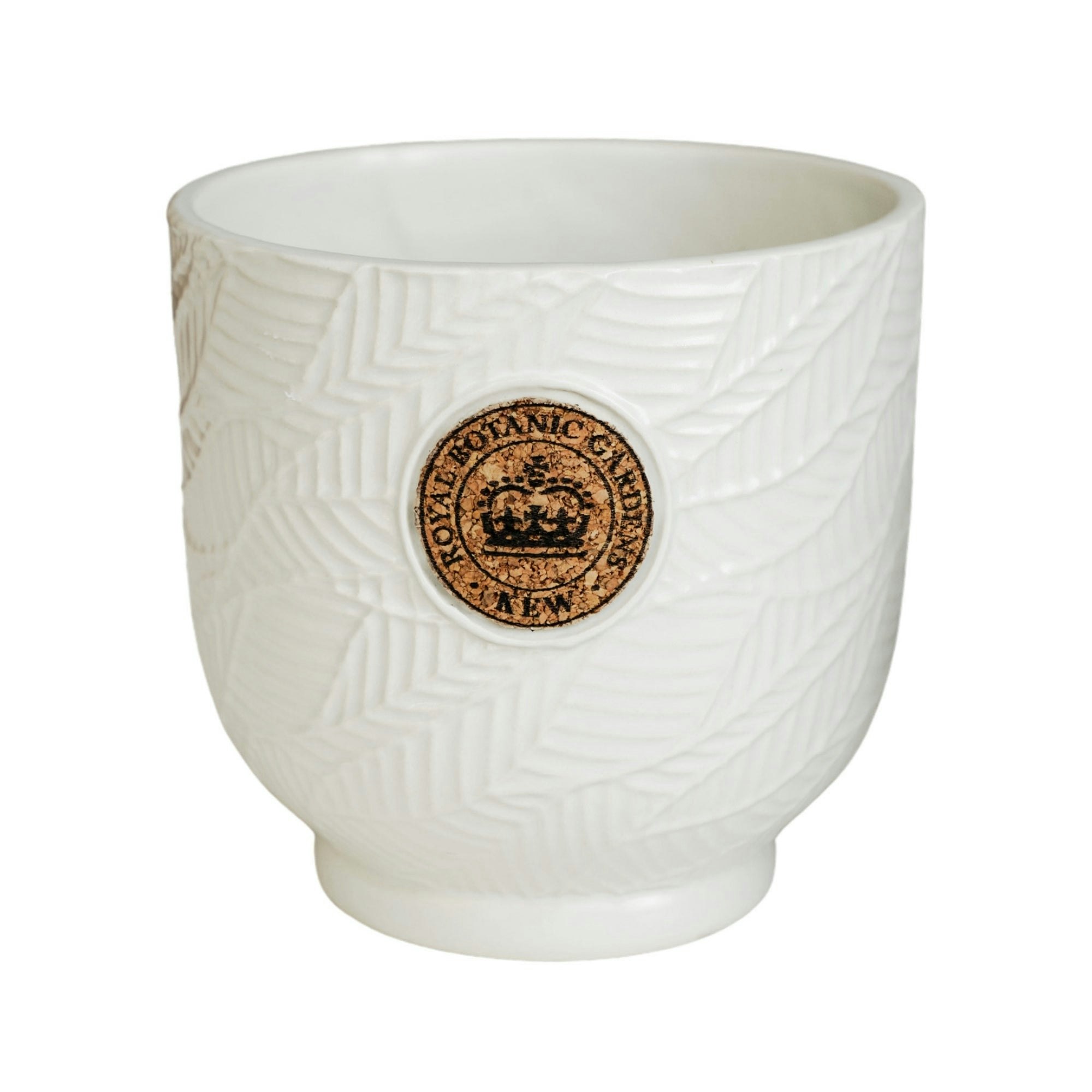 Royal Botanic Gardens Ivory Kew Leaf Embossed Cork Planter - Small